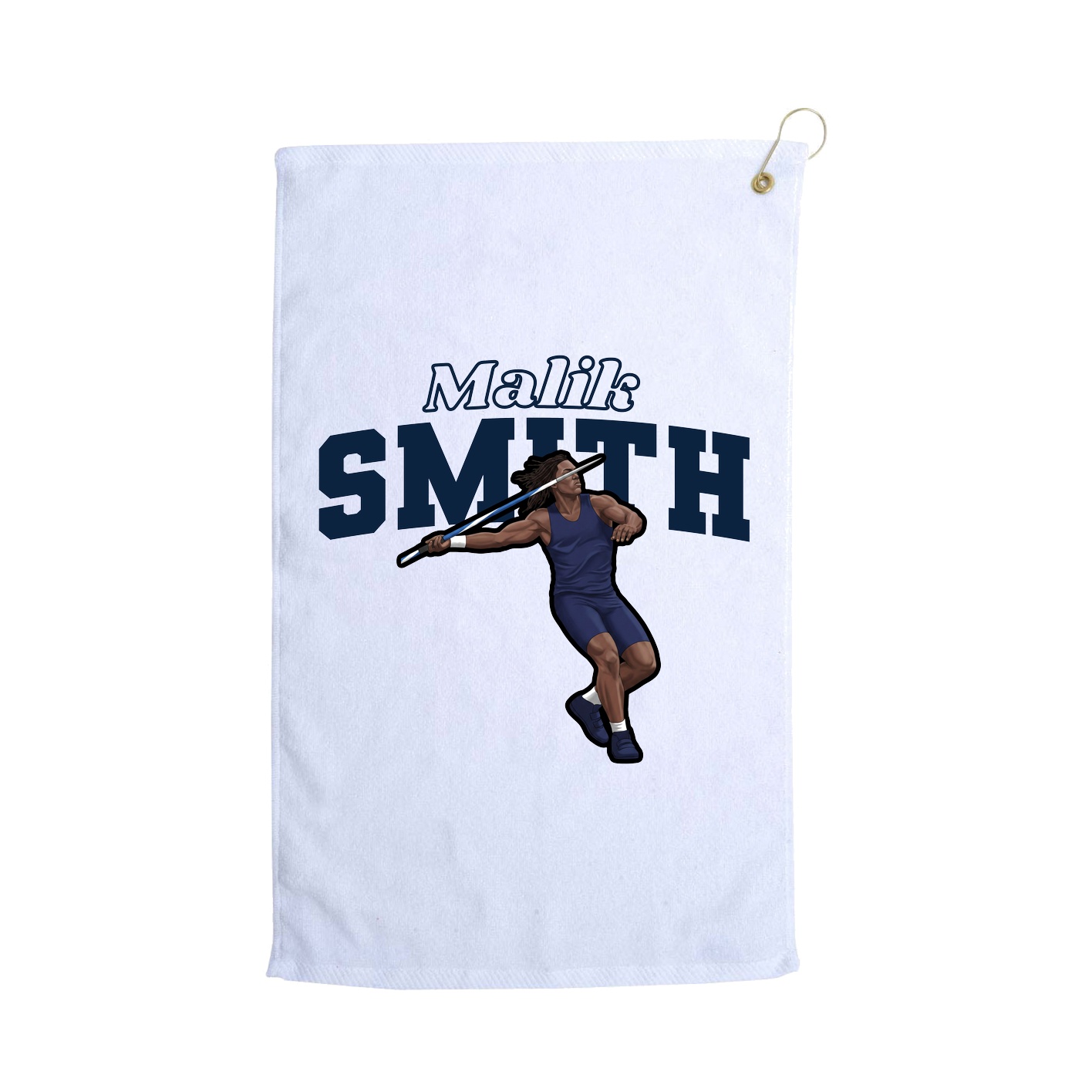 Golf Towel — Name Arch in White