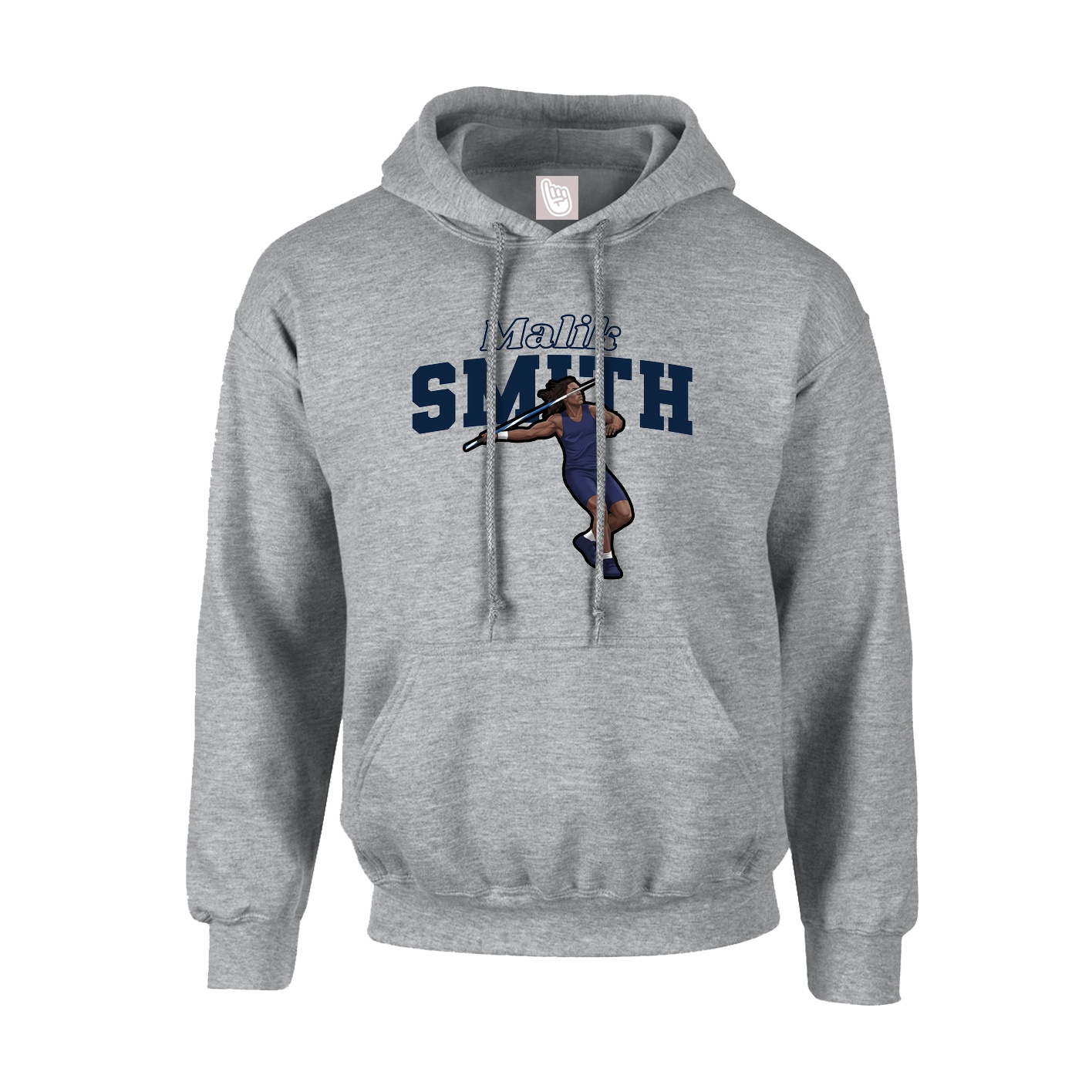 Hoodie — Name Arch in Grey