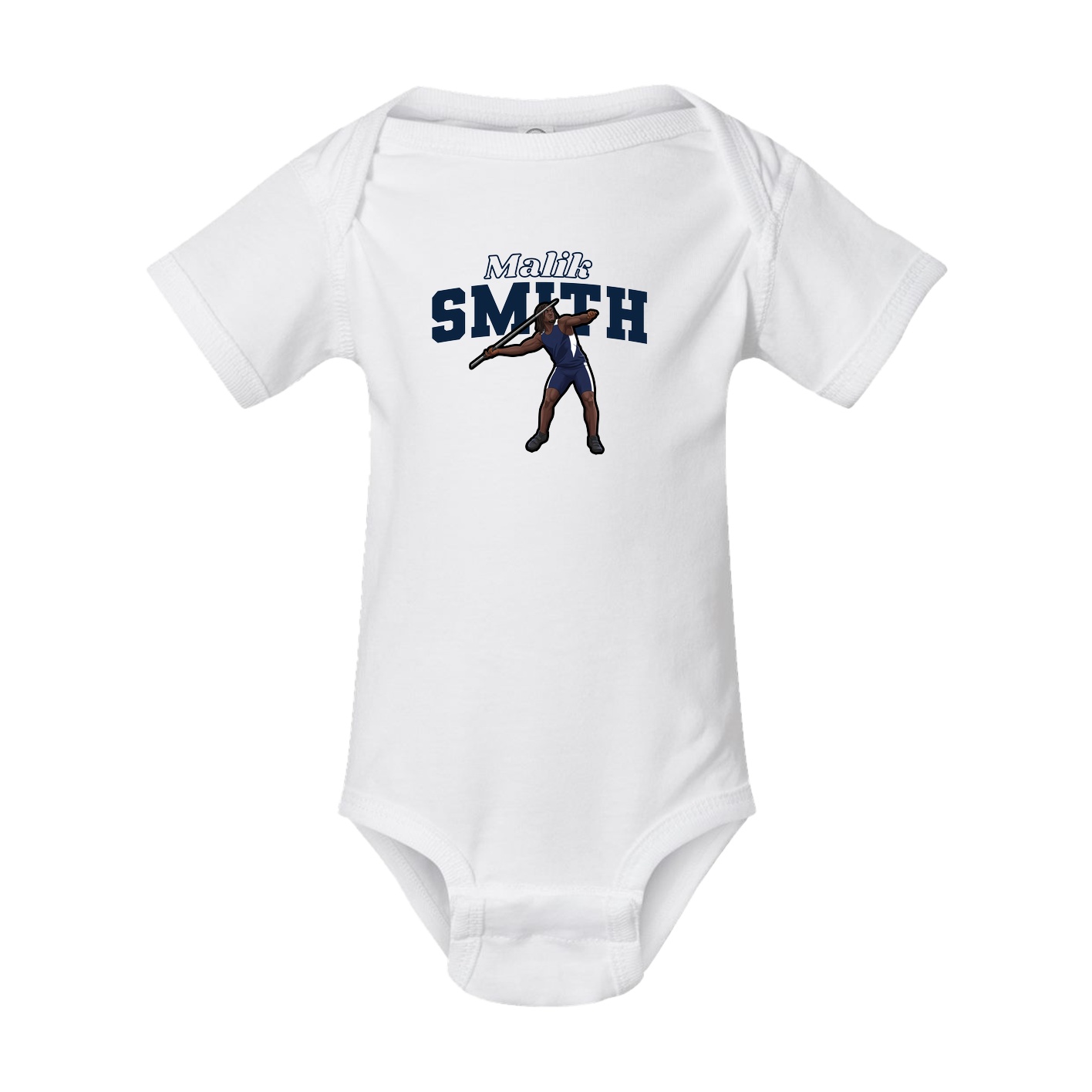 Baby Onesie — Name Arch in White