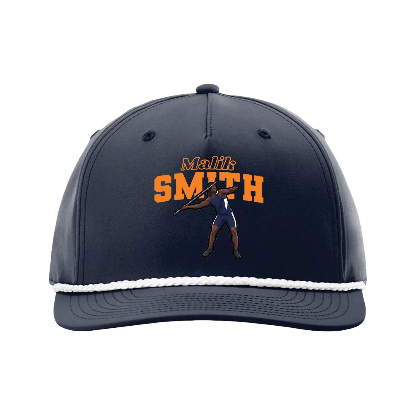 Five-Panel Classic Rope Cap — Name Arch in Navy
