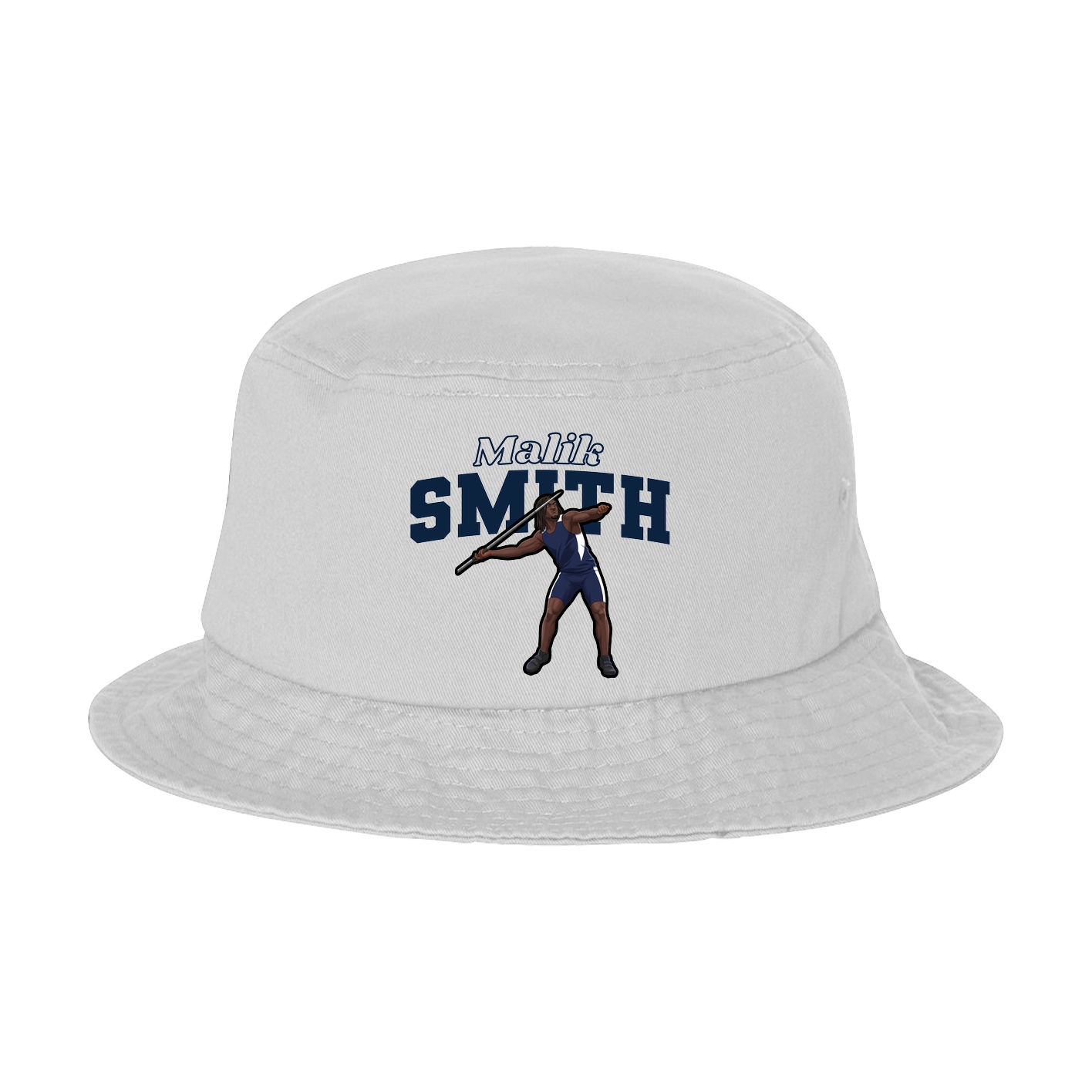 Bucket Cap — Name Arch in White