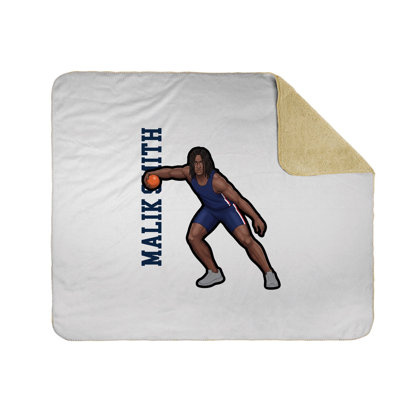 Throw Blanket — Name Vertical in White