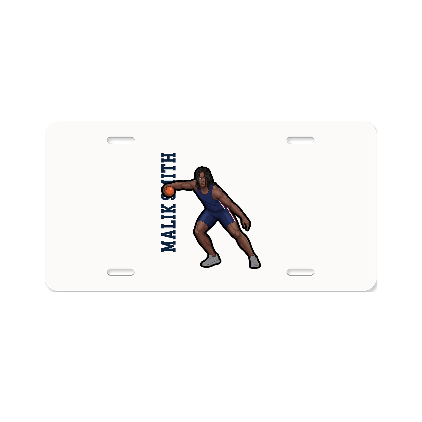 License Plate — Name Vertical in Classic
