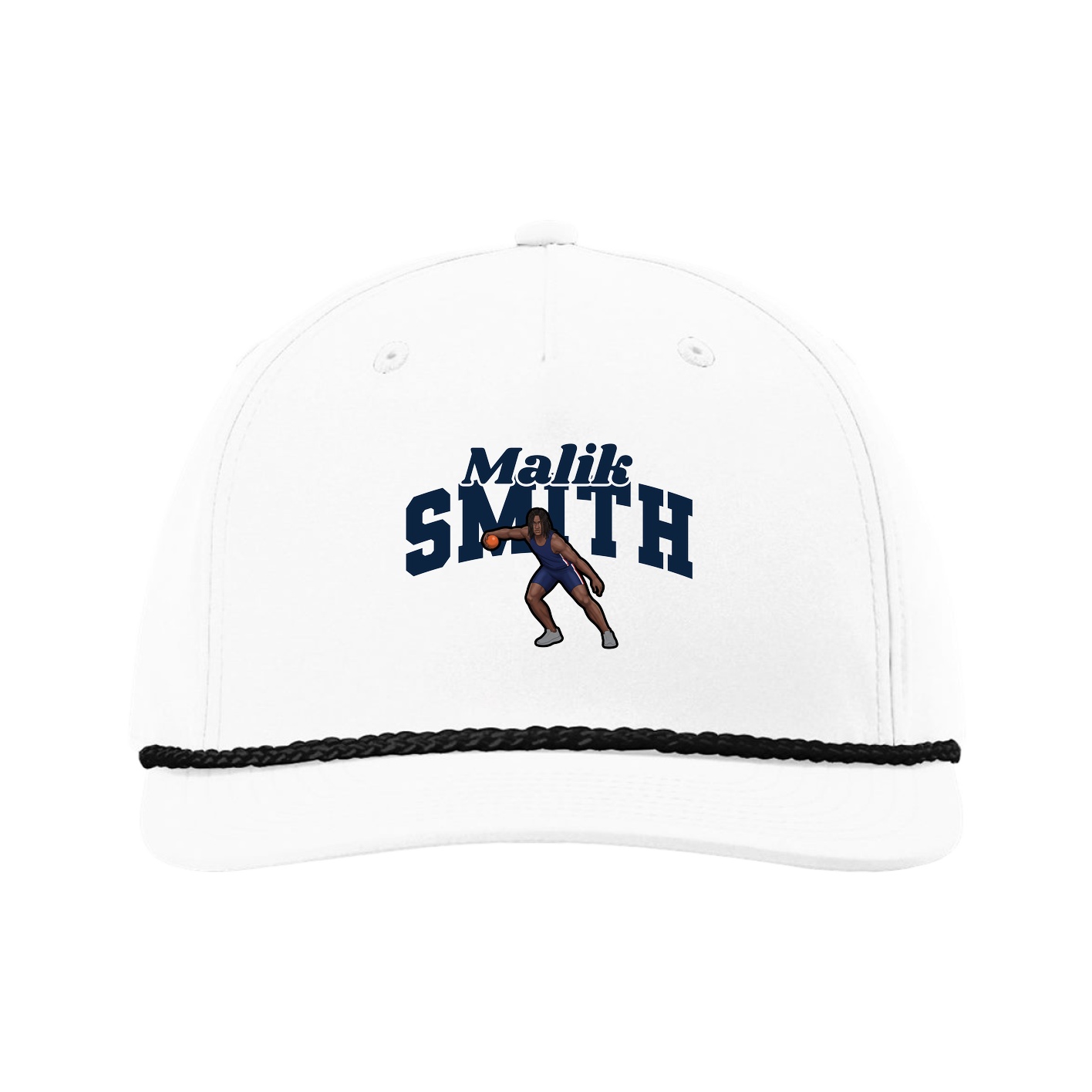 Five-Panel Classic Rope Cap — Signature Arch in White