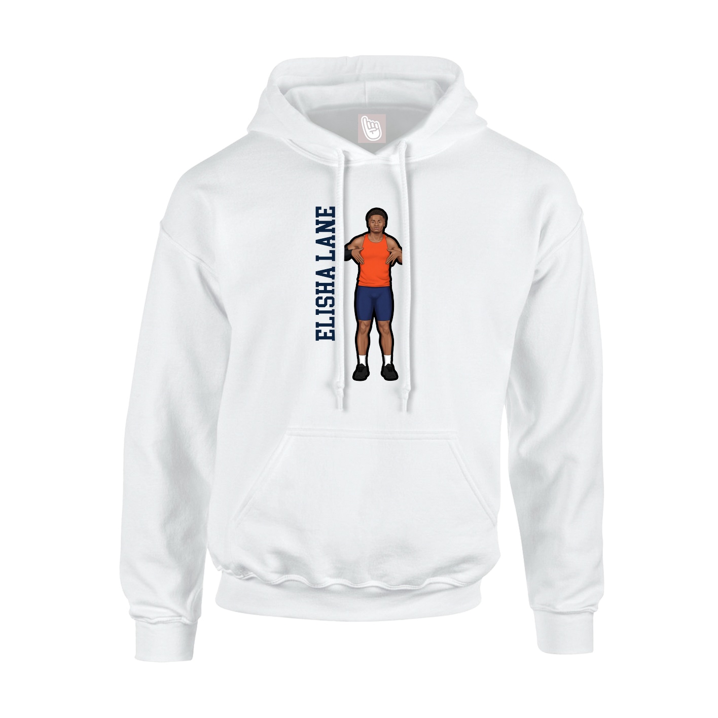 Hoodie — Name Vertical in White