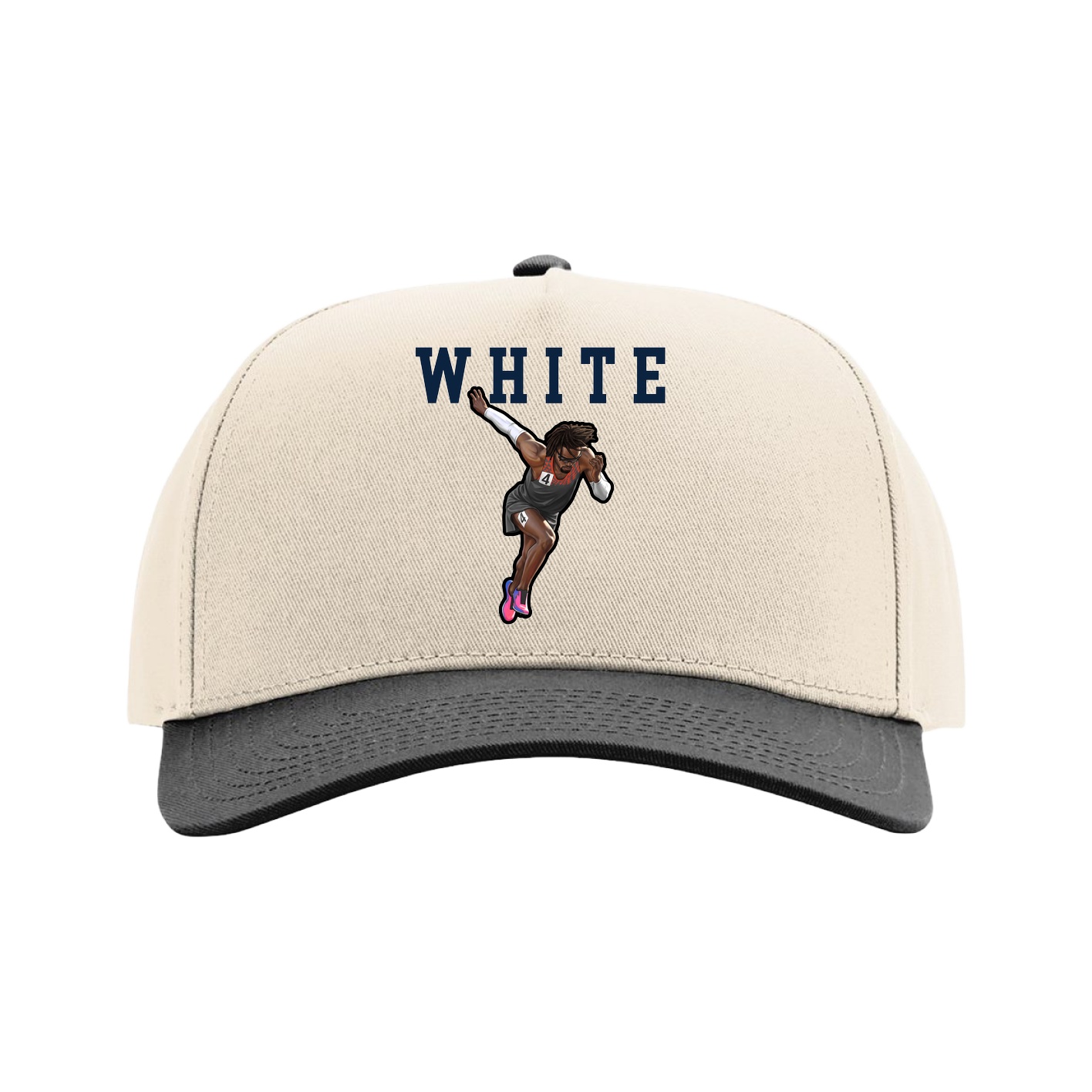 Full Fabric Five-Panel Champ Cap — Shirsey in Cream/Black