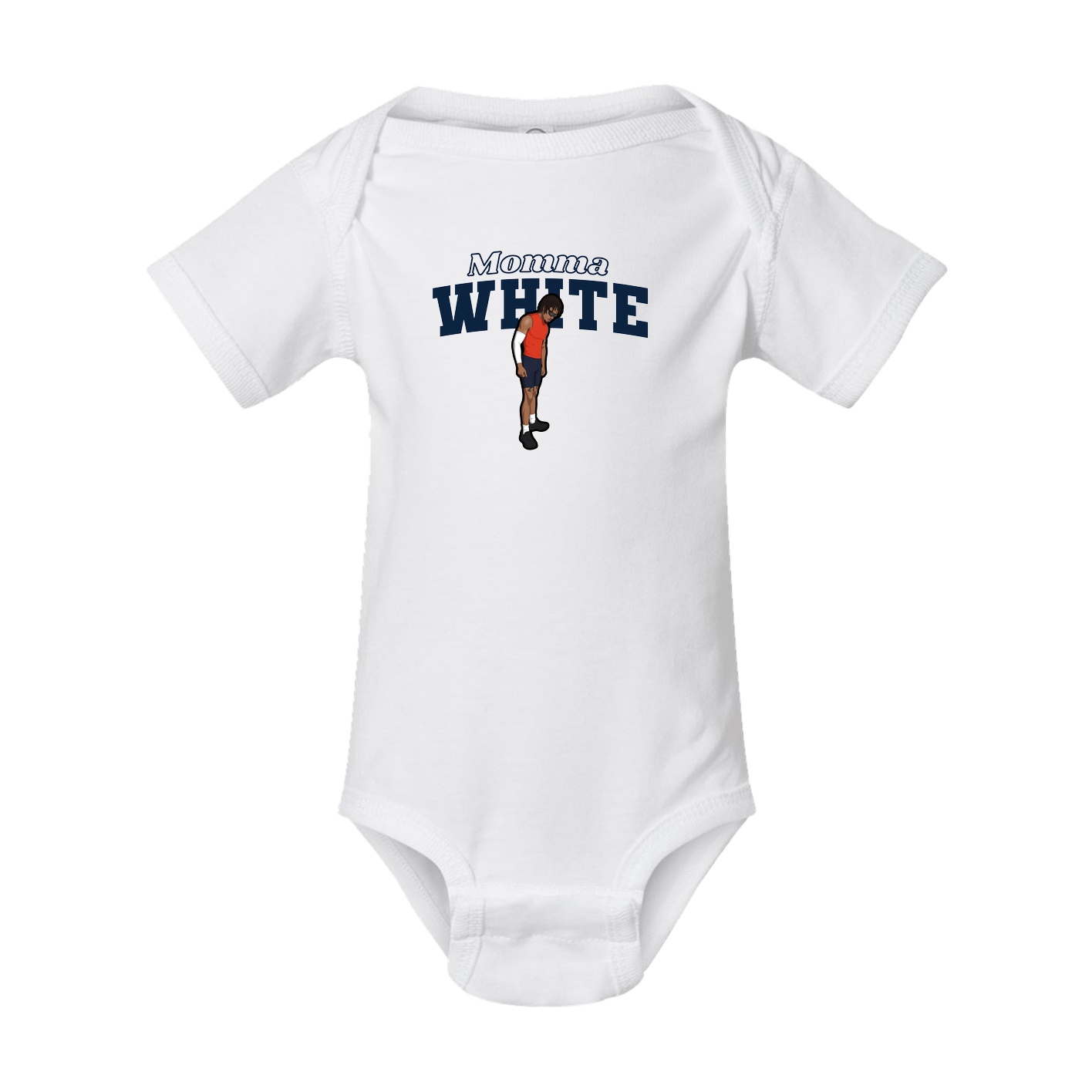 Baby Onesie — Mothers Day Block in White