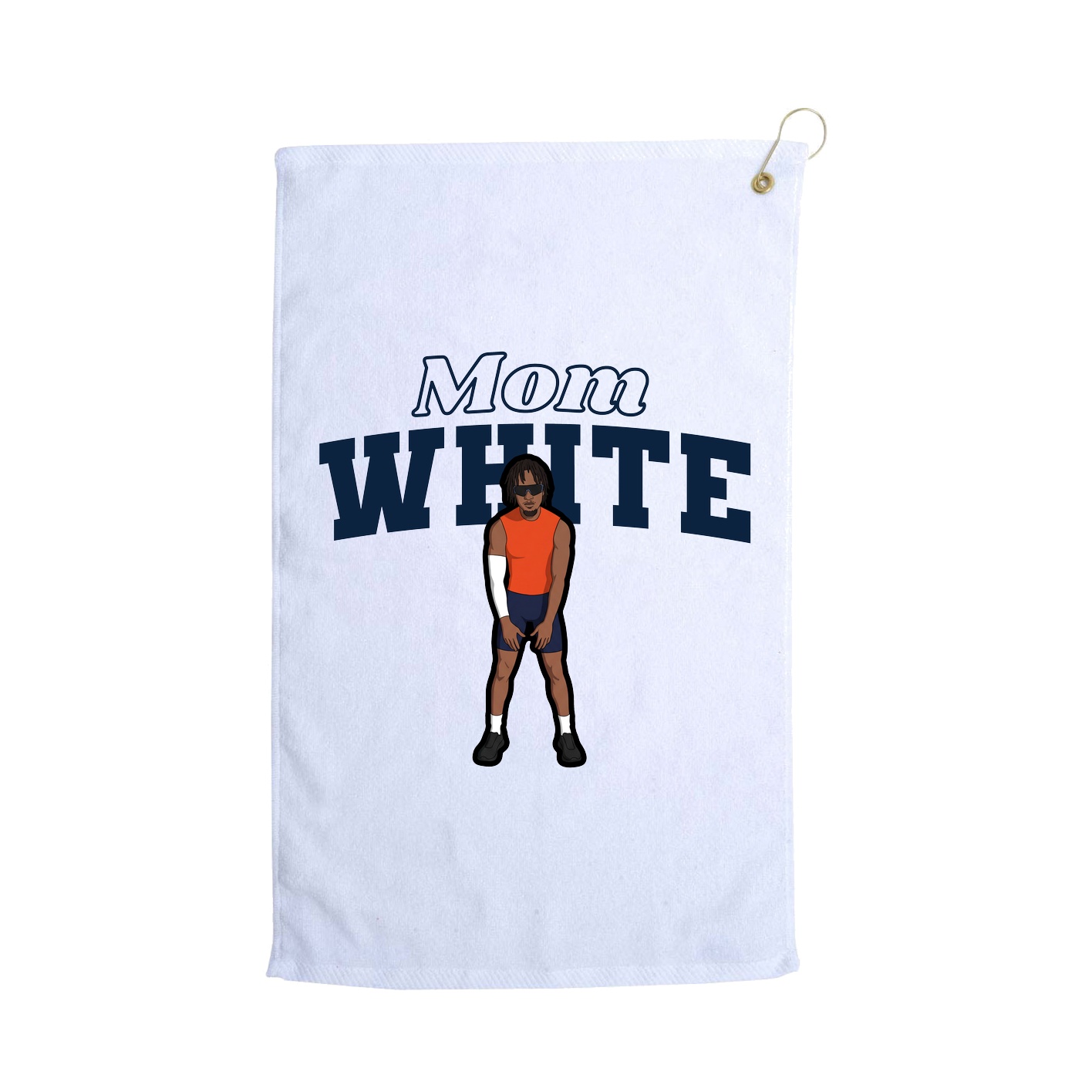 Golf Towel — Mothers Day Block in White
