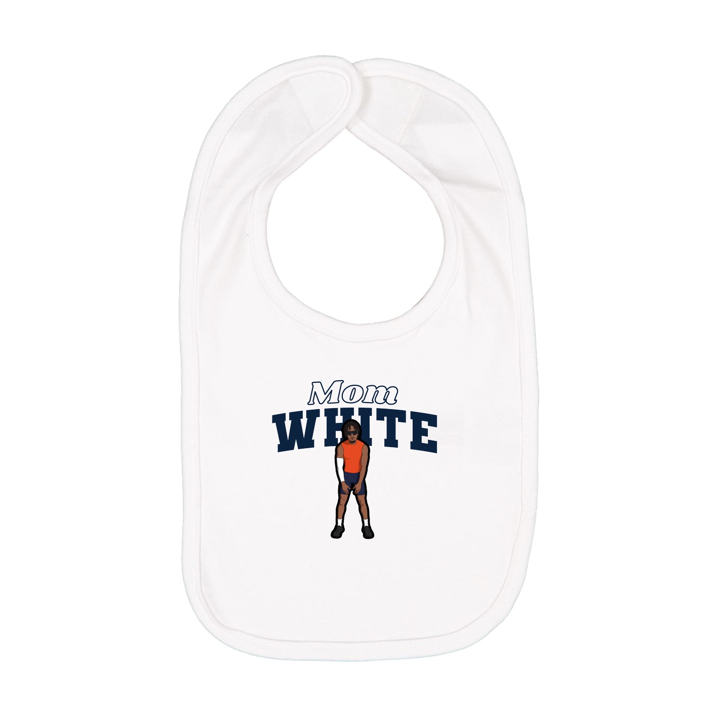 Infant Bib — Mothers Day Block in White