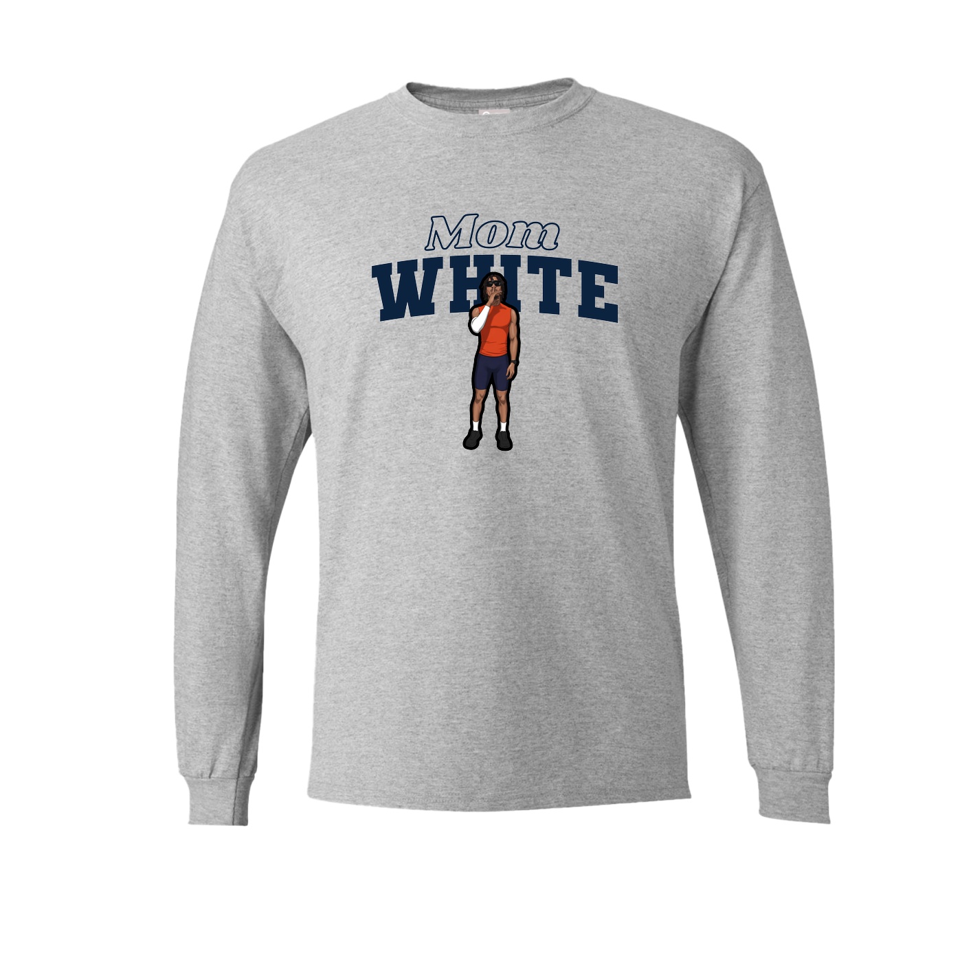 Long Sleeve Tee — Mothers Day Block in Grey