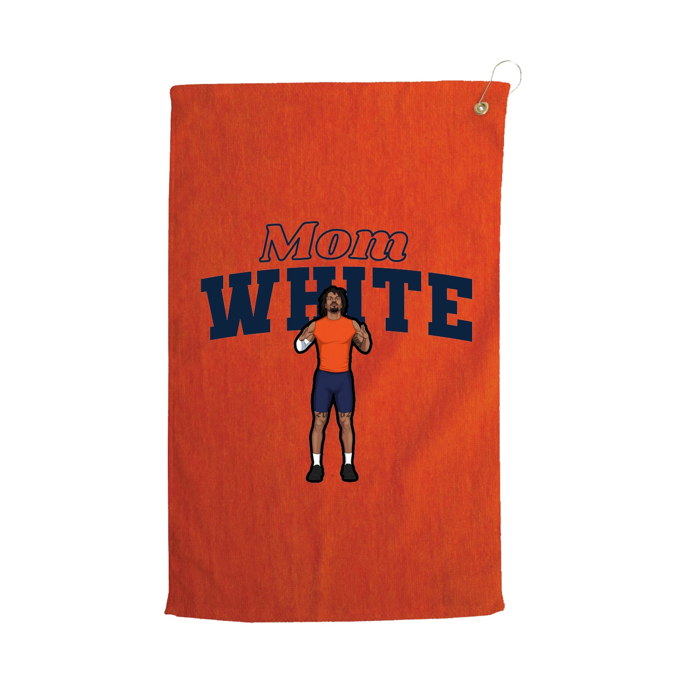 Golf Towel — Mothers Day Block in Orange