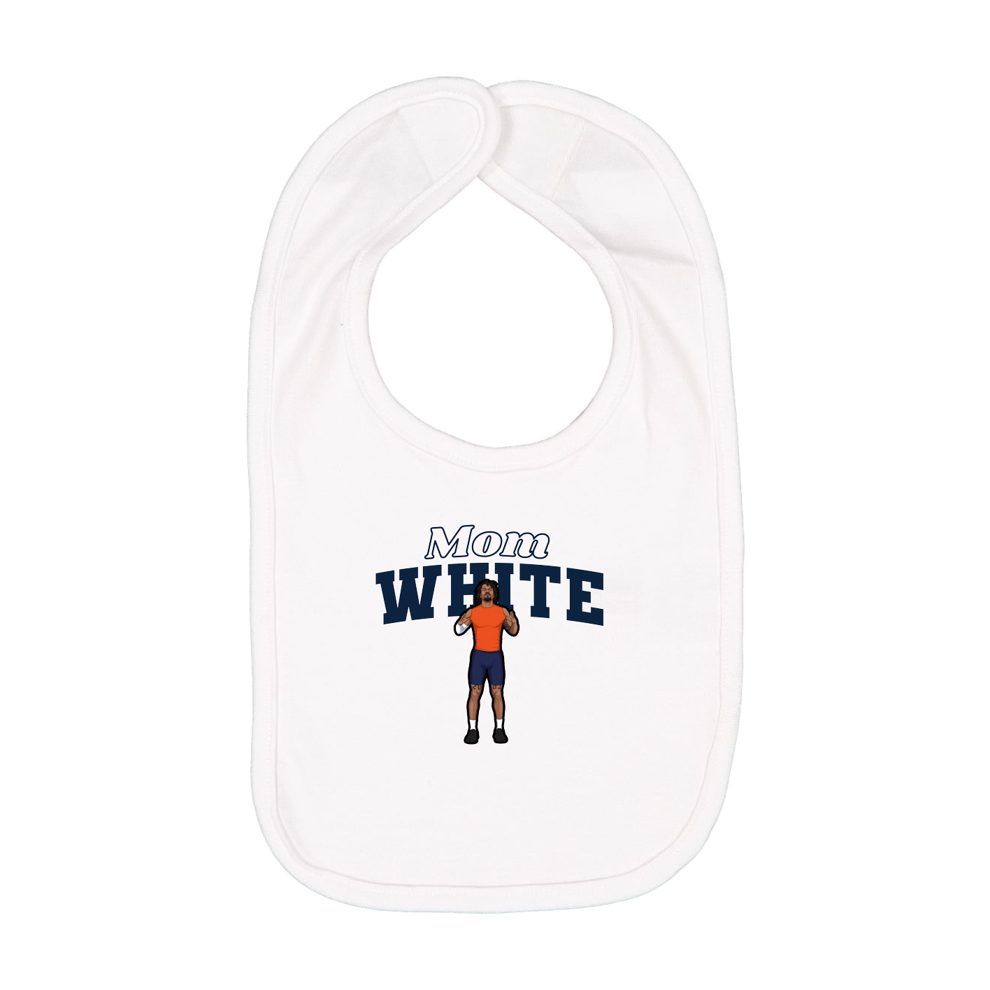 Infant Bib — Mothers Day Block in White