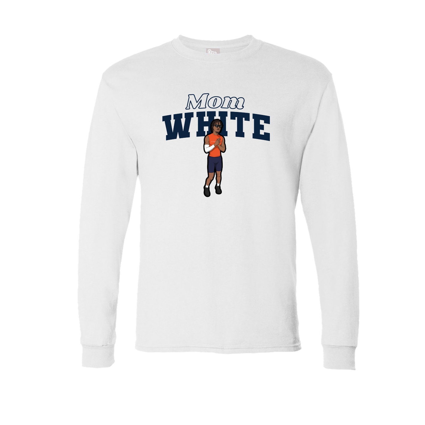 Long Sleeve Tee — Mothers Day Block in White