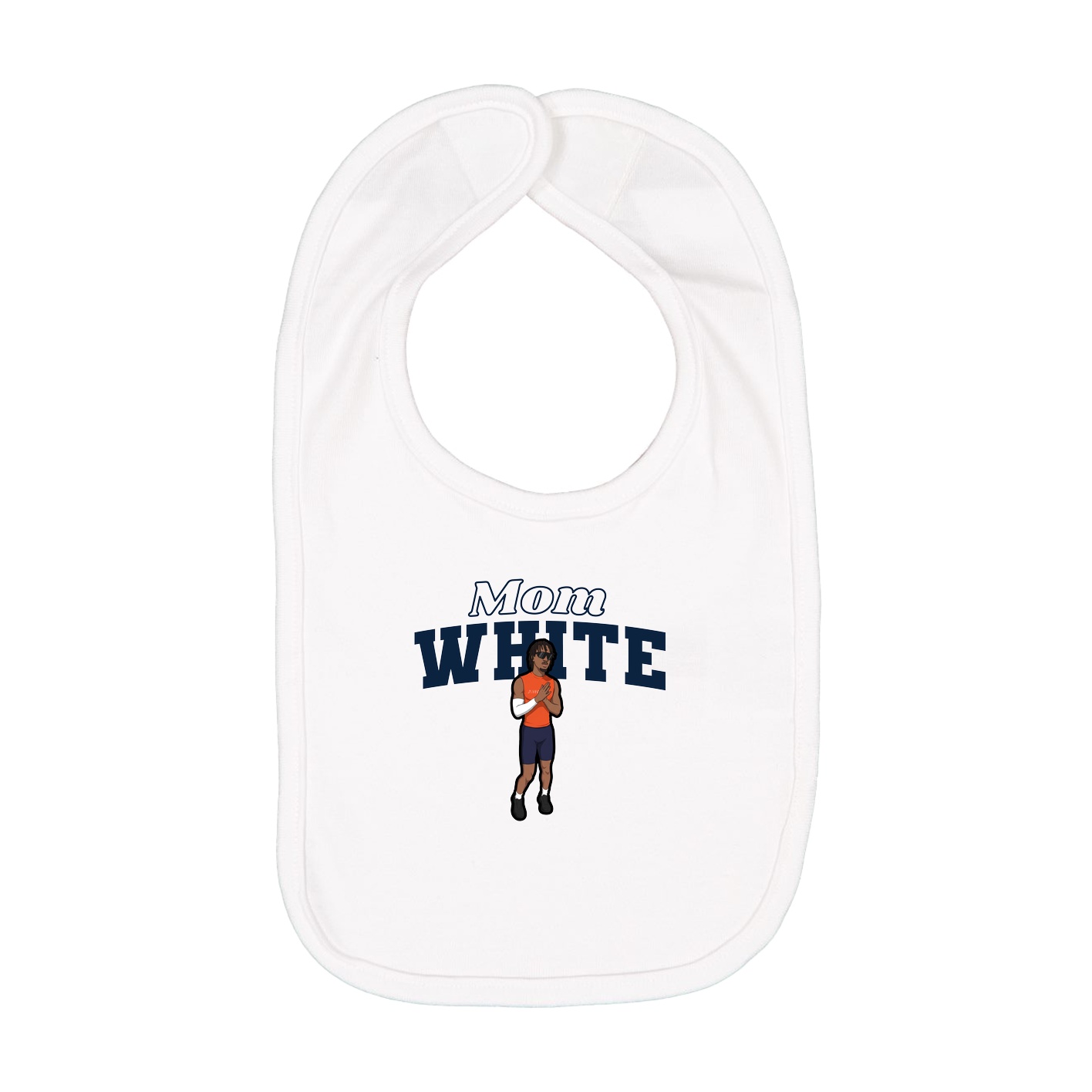 Infant Bib — Mothers Day Block in White