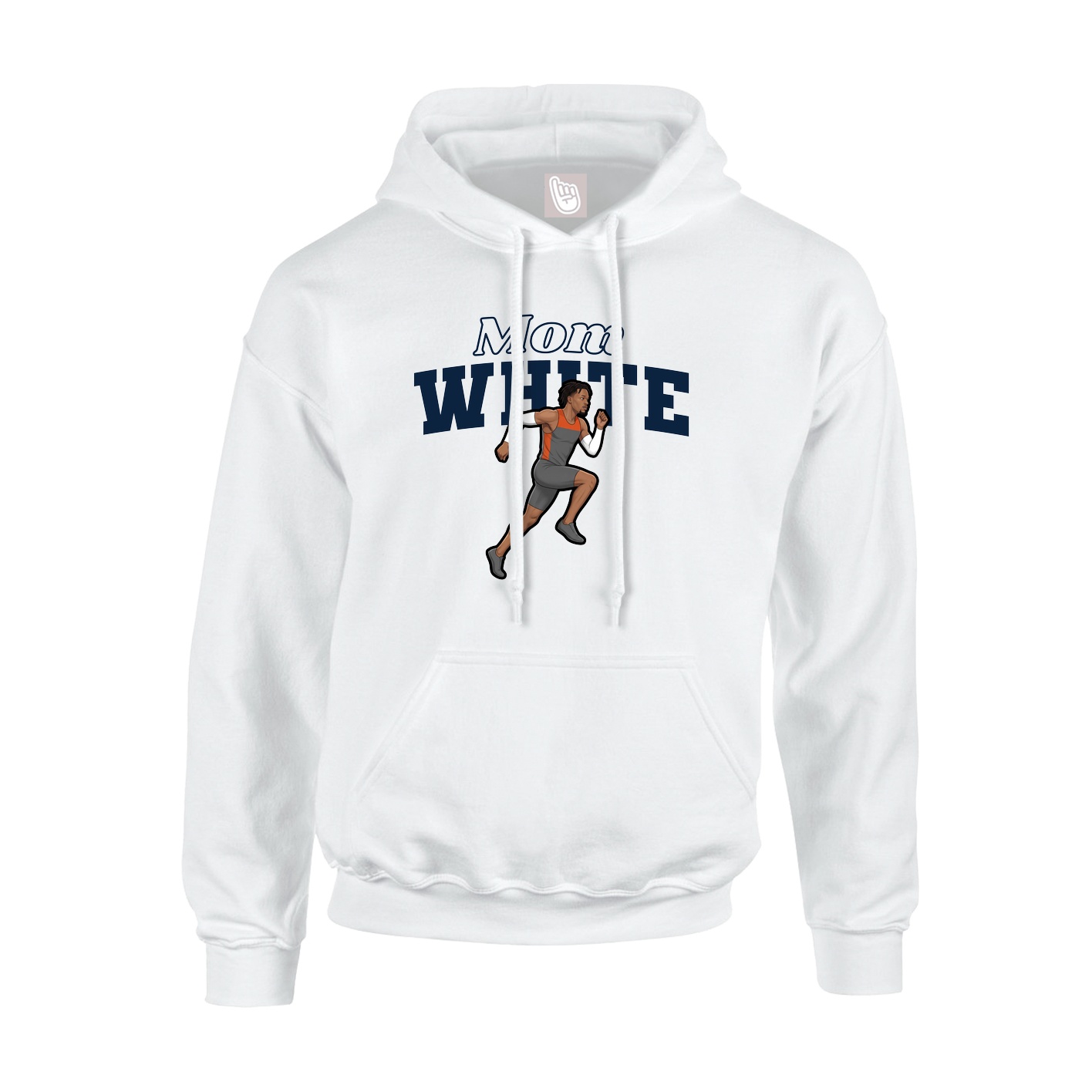 Youth Hoodie — Mothers Day Block in White