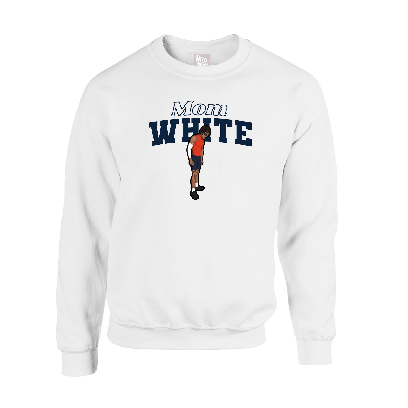 Fleece Crew — Mothers Day Block in White