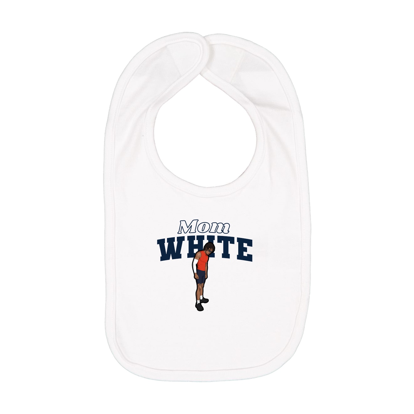 Infant Bib — Mothers Day Block in White