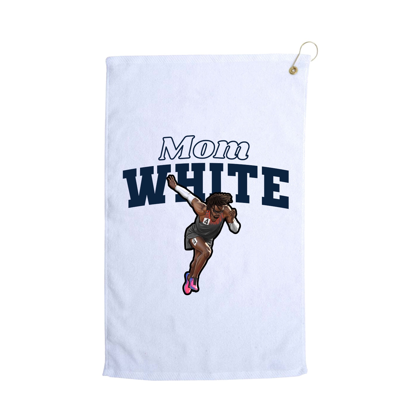 Golf Towel — Mothers Day Block in White