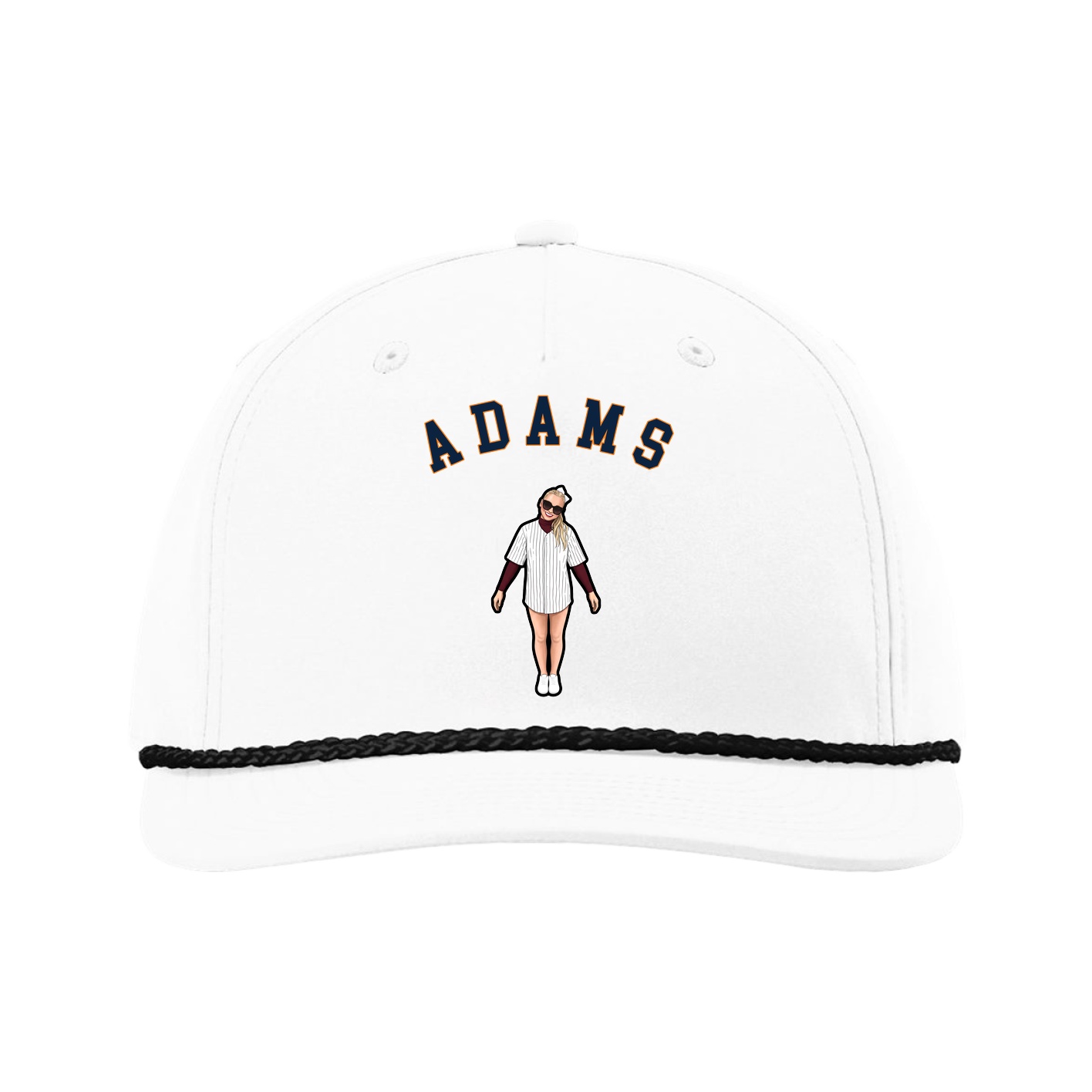 Five-Panel Classic Rope Cap — Shirsey Arch in White