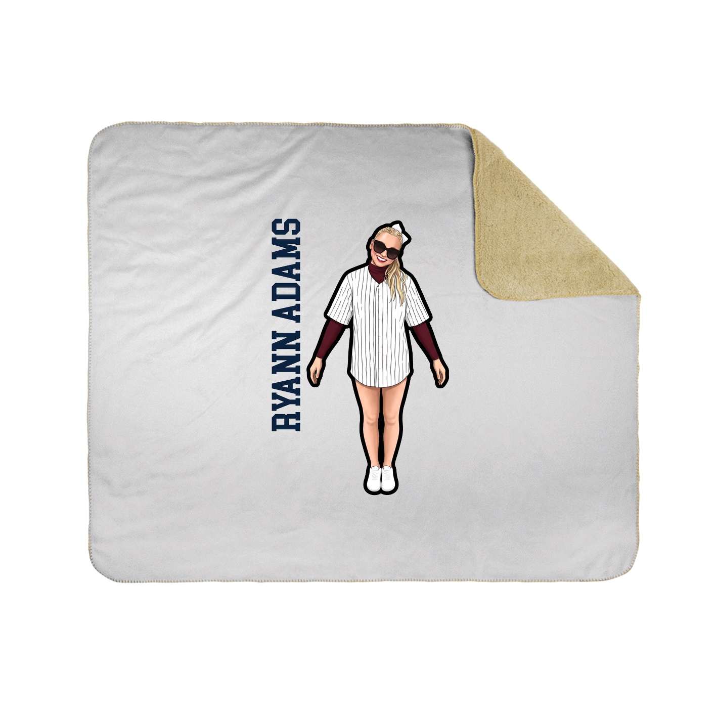 Throw Blanket — Name Vertical in White