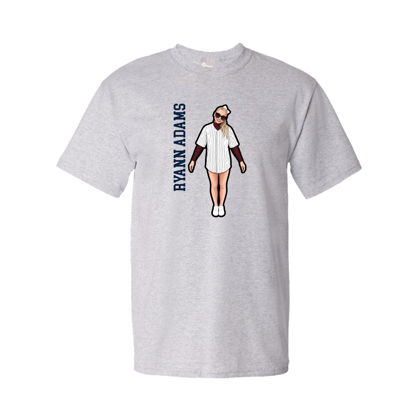 Youth Tee — Name Vertical in Grey