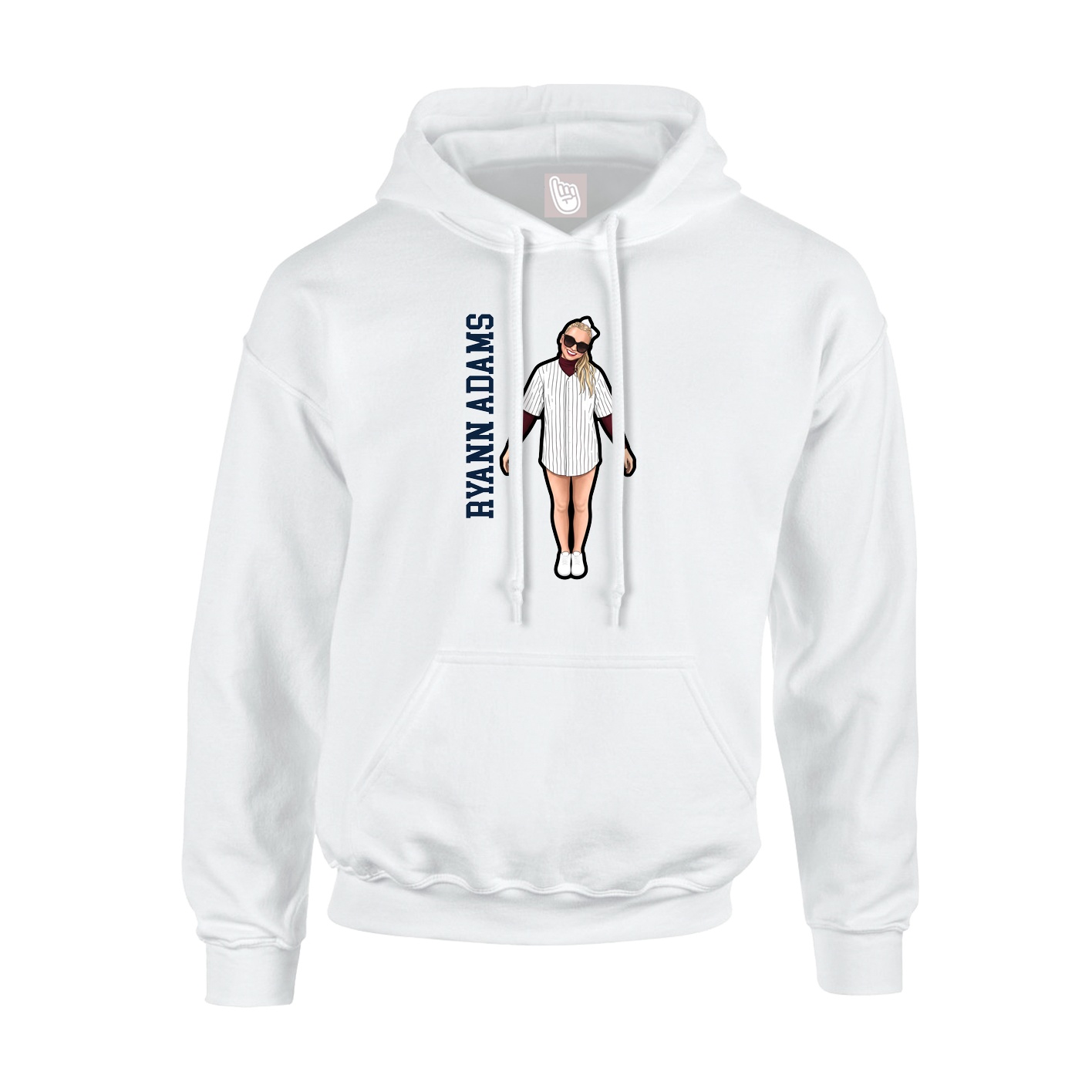Hoodie — Name Vertical in White