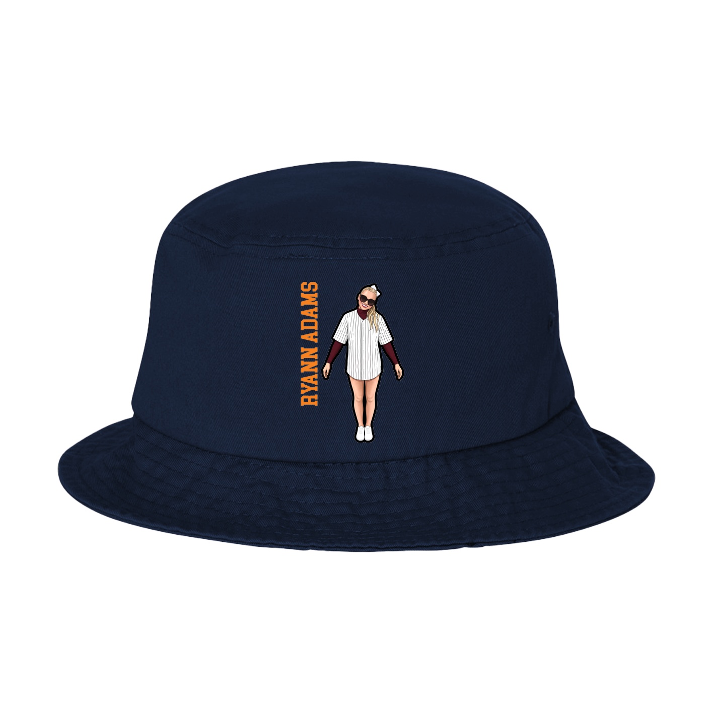 Bucket Cap — Name Vertical in Navy