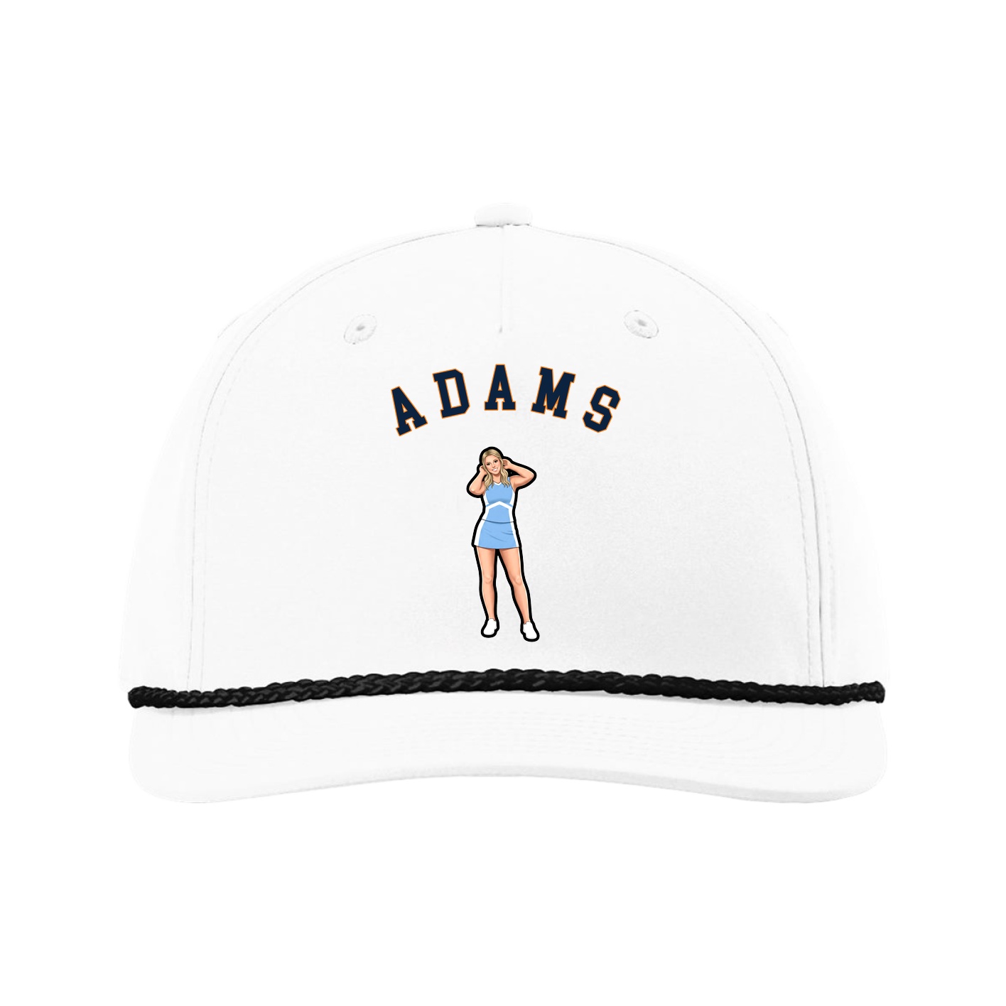 Five-Panel Classic Rope Cap — Shirsey Arch in White