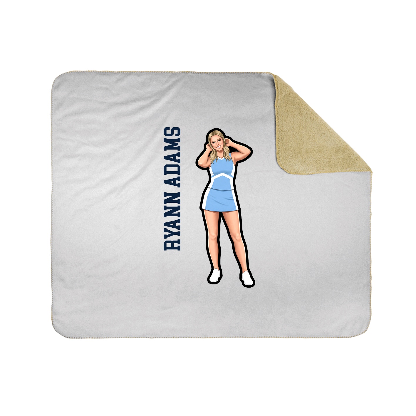 Throw Blanket — Name Vertical in White