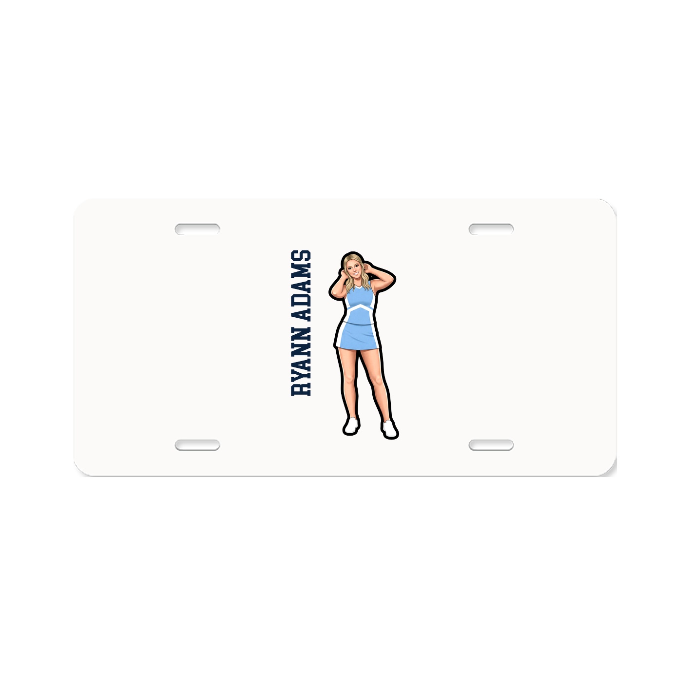 License Plate — Name Vertical in Classic