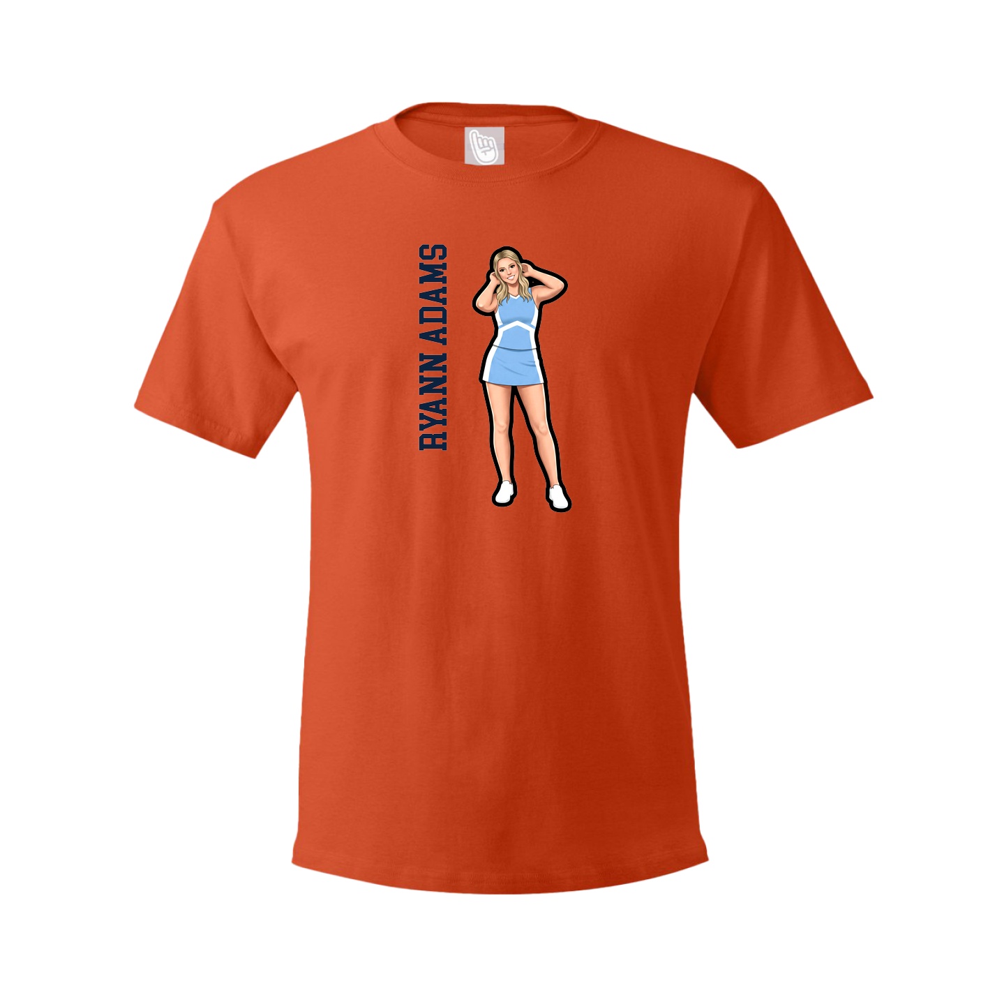 Tee — Name Vertical in Orange