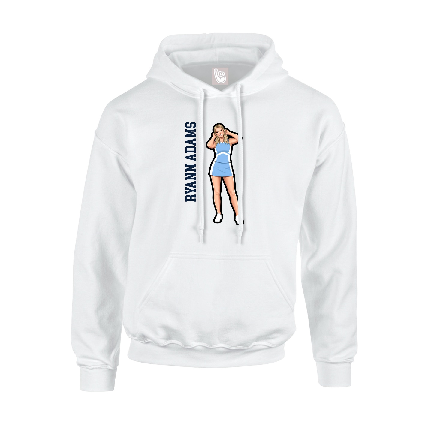 Hoodie — Name Vertical in White