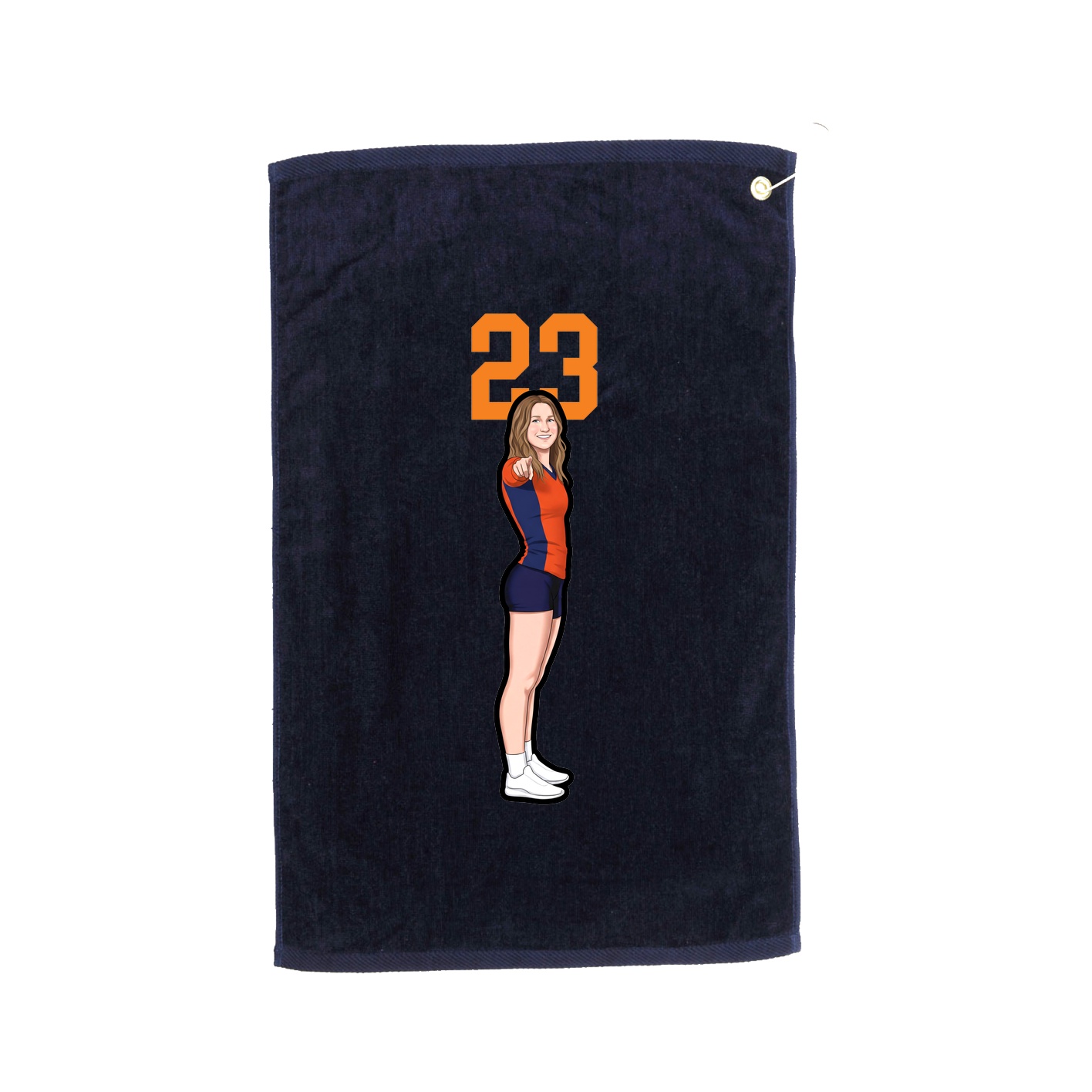 Golf Towel — Number Top in Navy