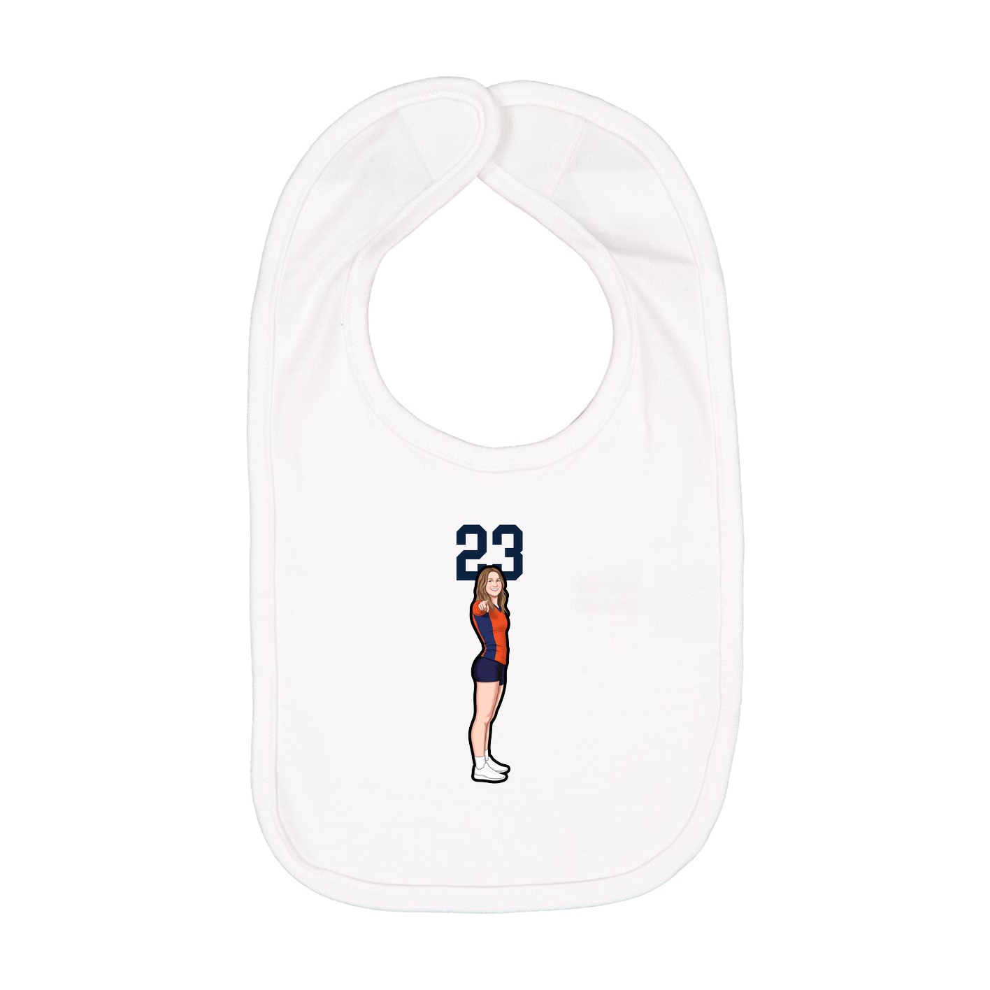 Infant Bib — Number Top in White