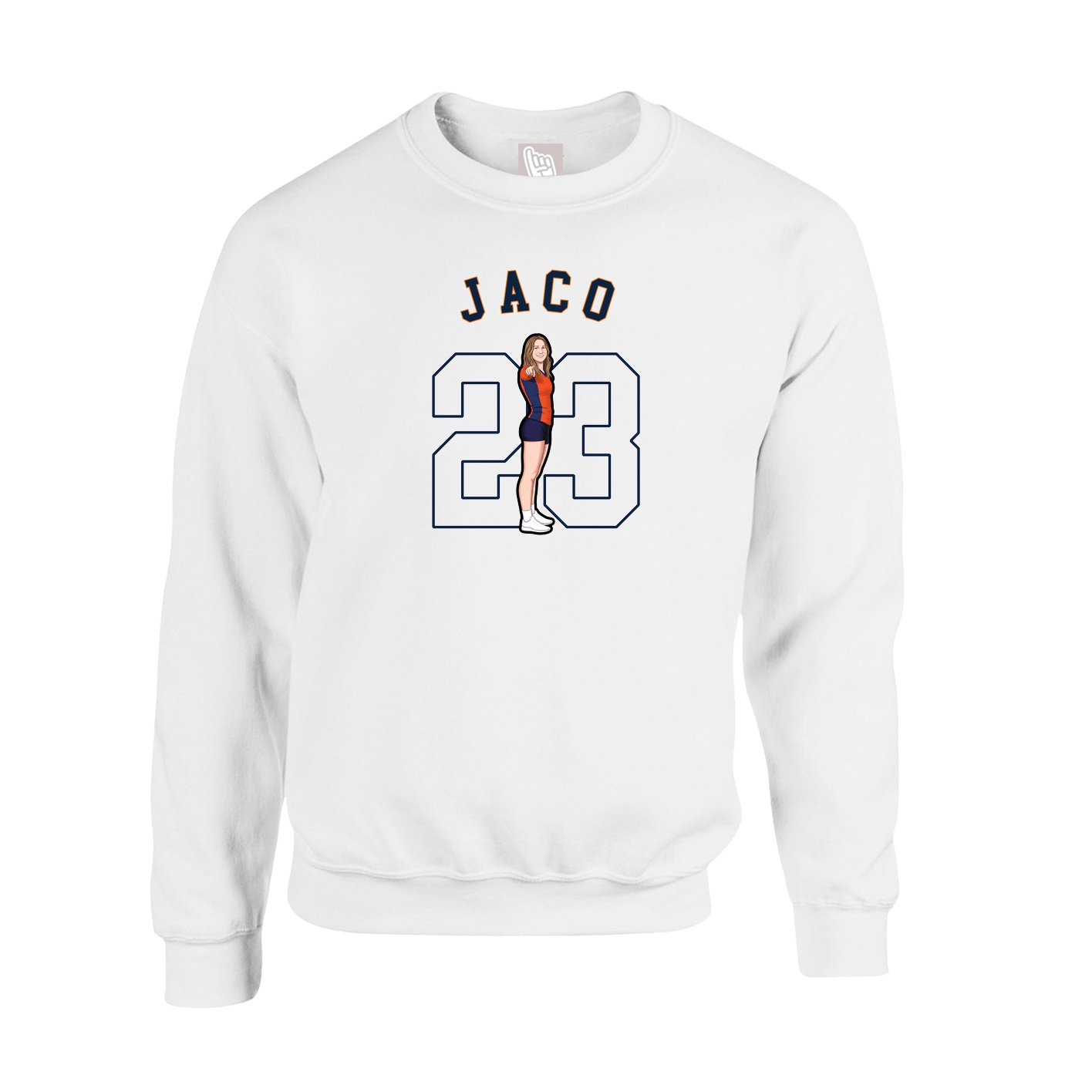 Fleece Crew — Shirsey Arch in White