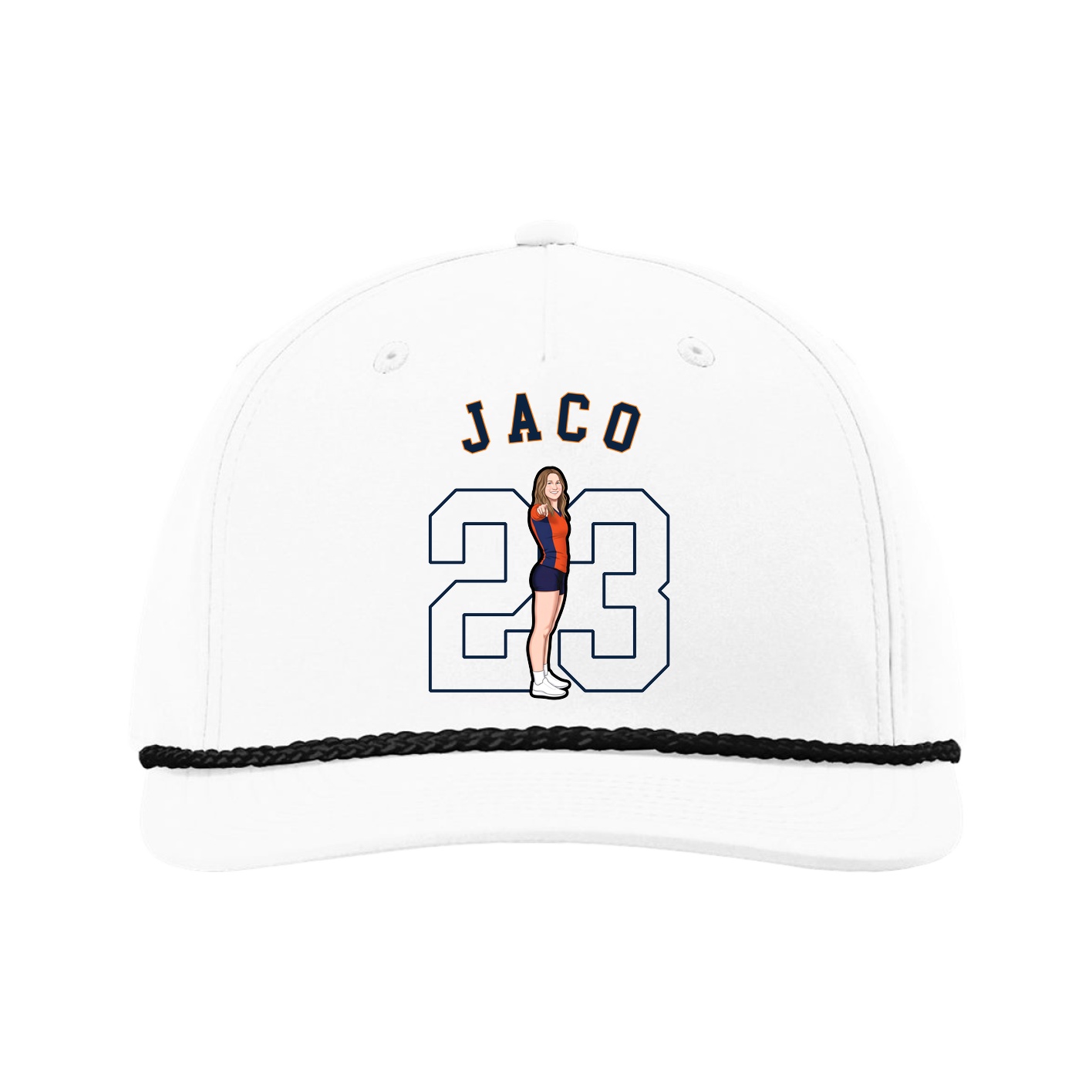 Five-Panel Classic Rope Cap — Shirsey Arch in White