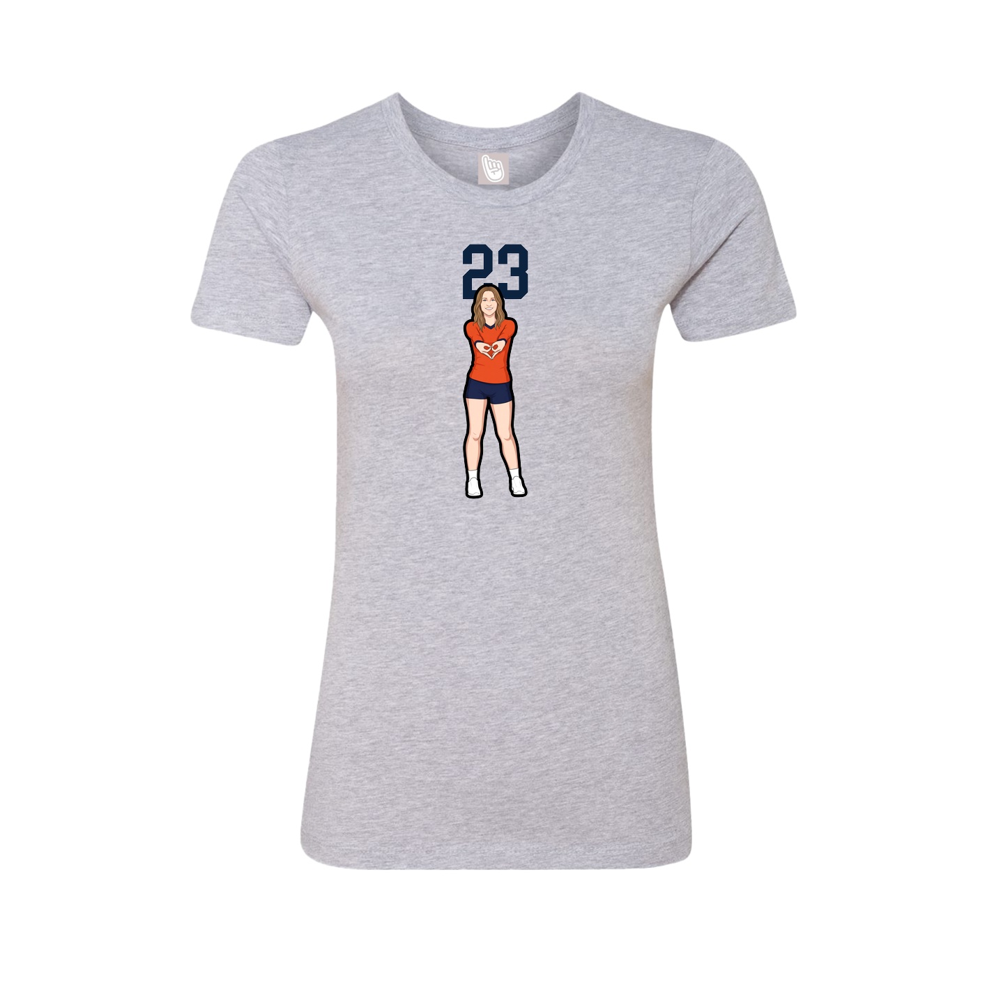 Fitted Women's Tee — Number Top in Grey