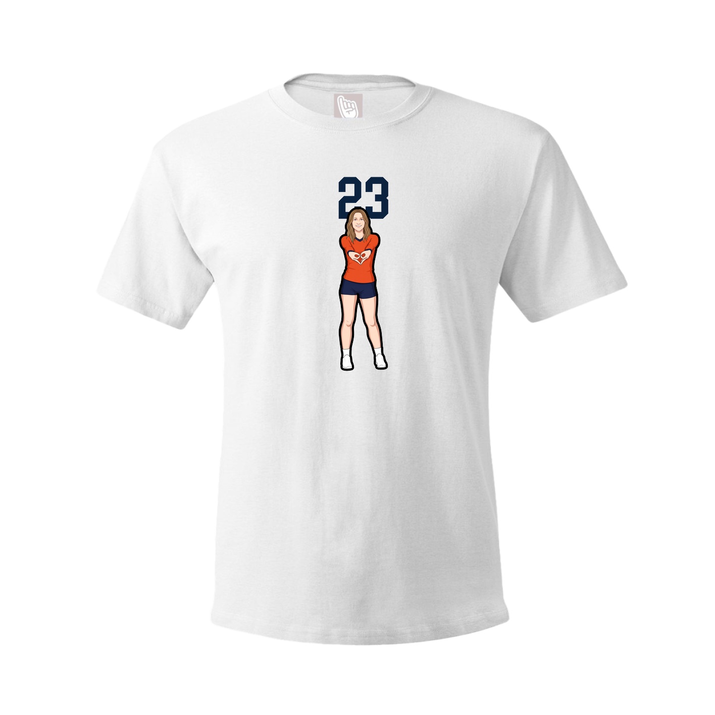Youth Tee — Number Top in White
