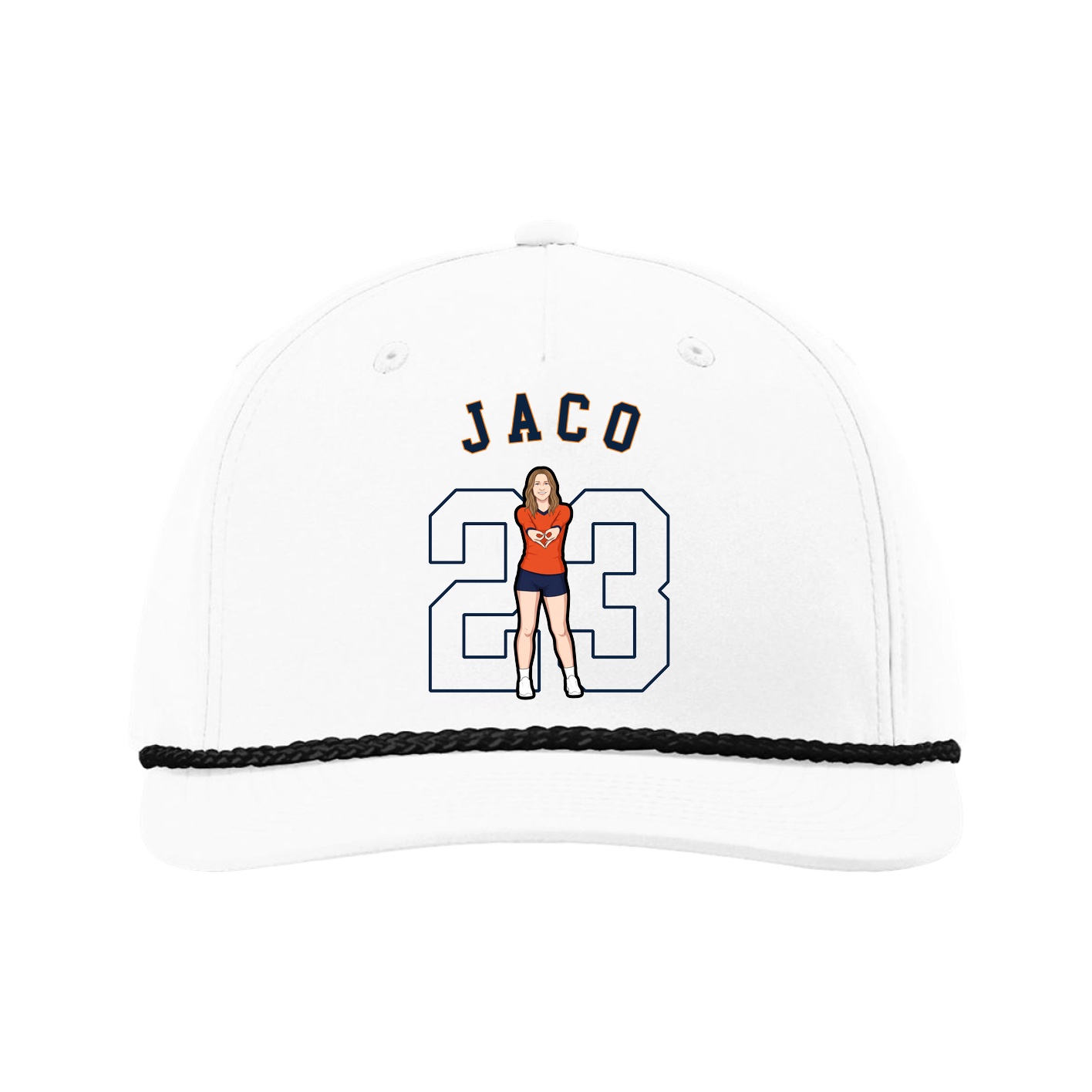 Five-Panel Classic Rope Cap — Shirsey Arch in White