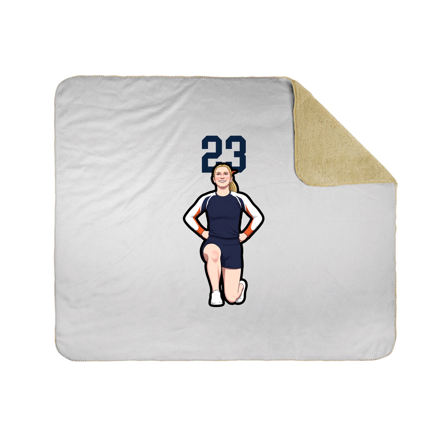 Throw Blanket — Number Top in White