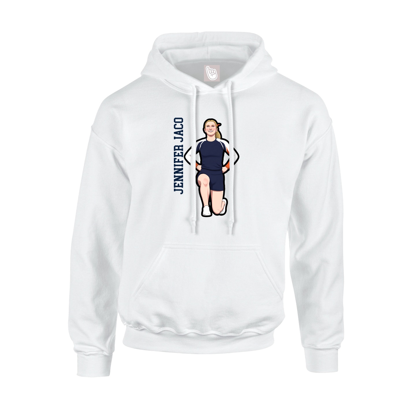Youth Hoodie — Name Vertical in White