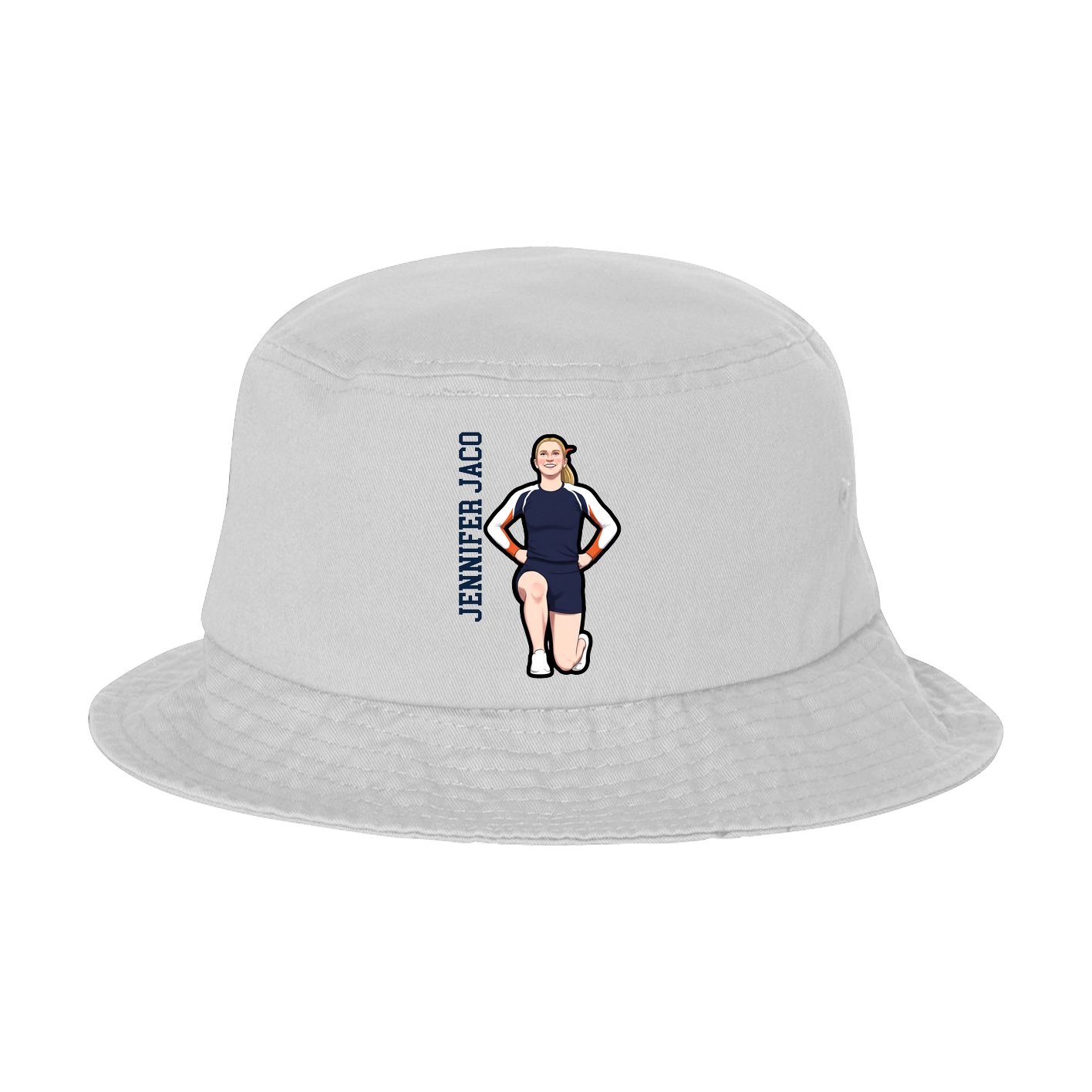 Bucket Cap — Name Vertical in White