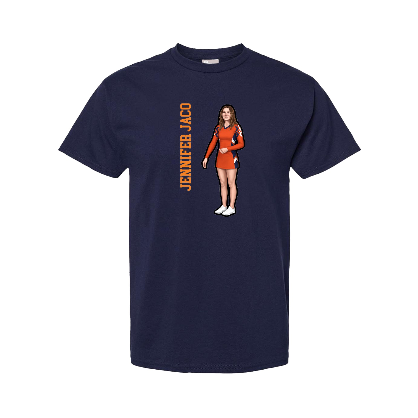 Youth Tee — Name Vertical in Navy