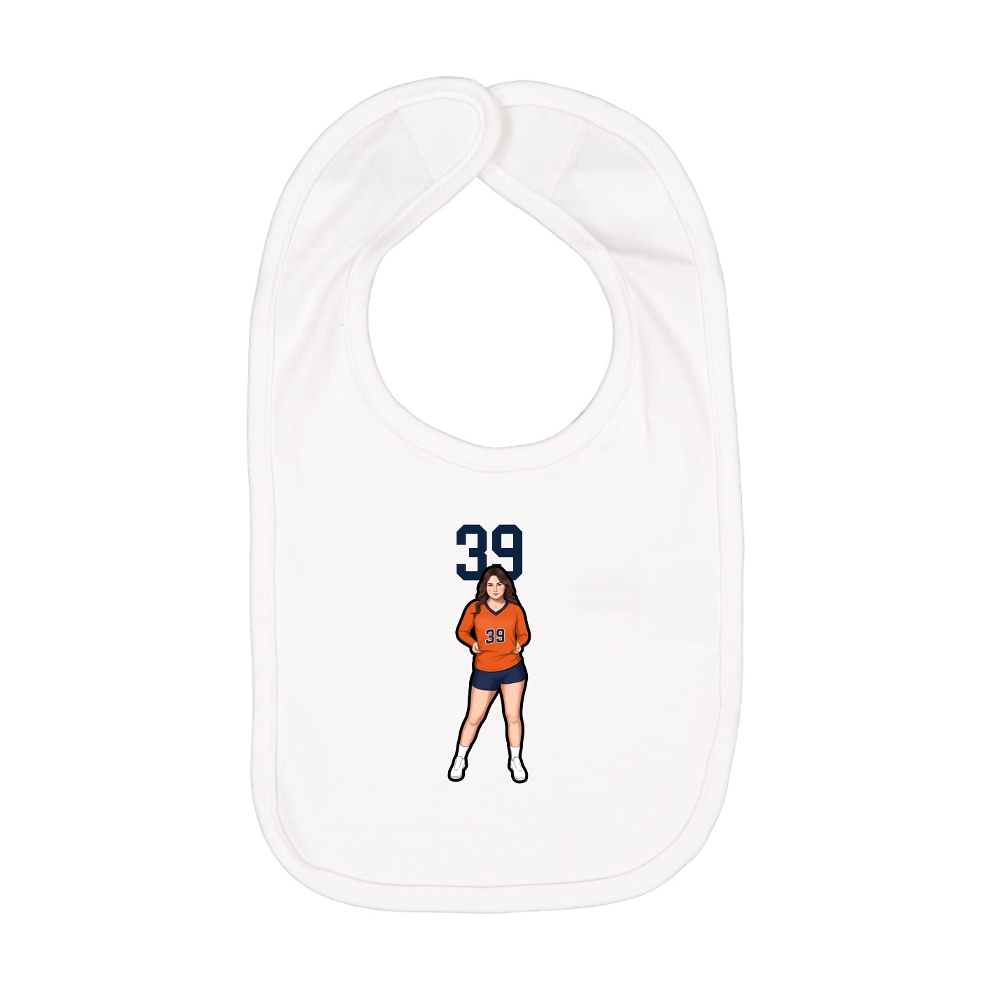 Infant Bib — Number Top in White