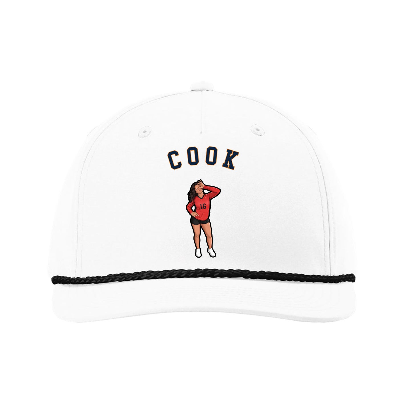 Five-Panel Classic Rope Cap — Shirsey Arch in White