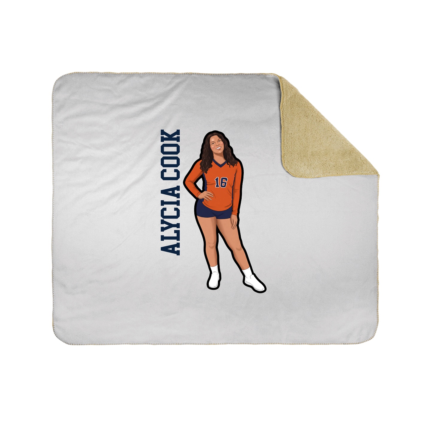 Throw Blanket — Name Vertical in White