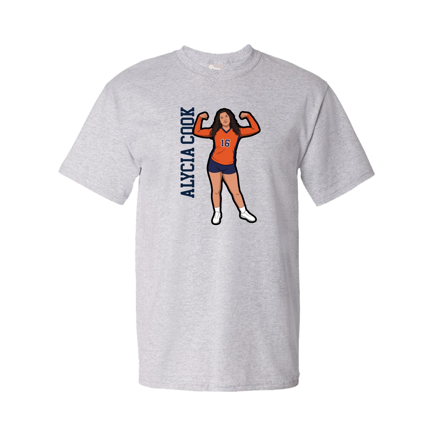 Tee — Name Vertical in Grey