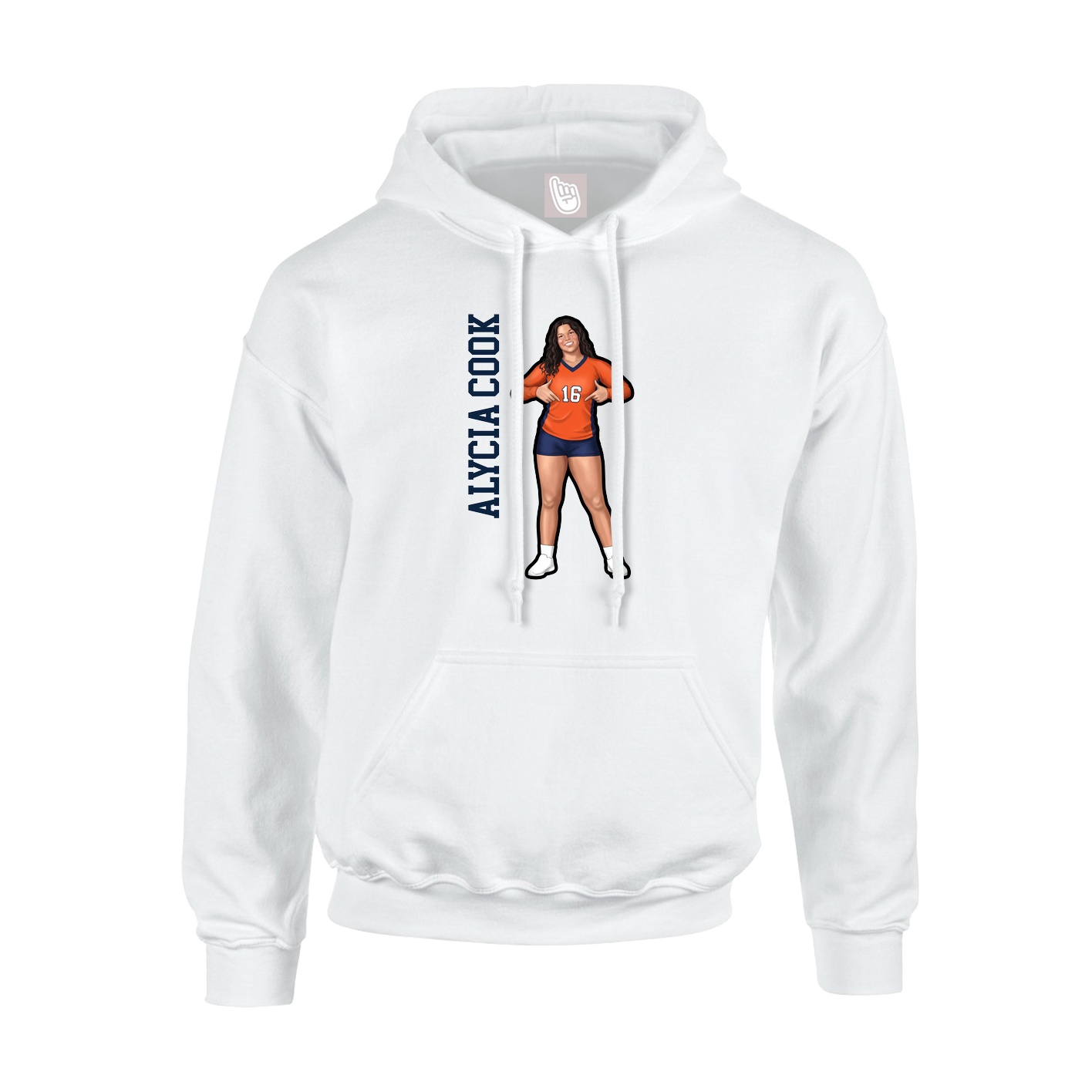 Youth Hoodie — Name Vertical in White