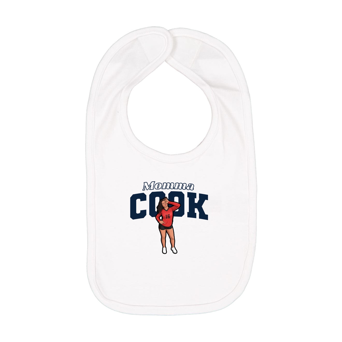 Infant Bib — Mothers Day Block in White