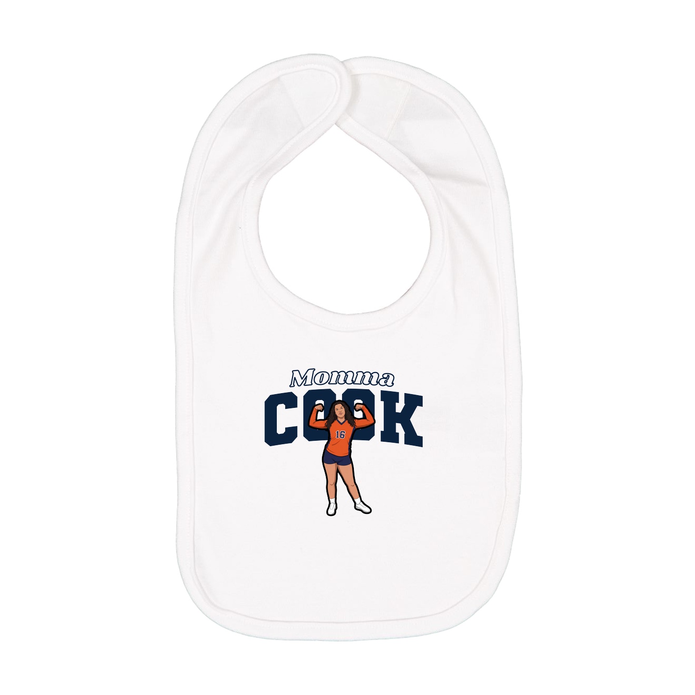 Infant Bib — Mothers Day Block in White